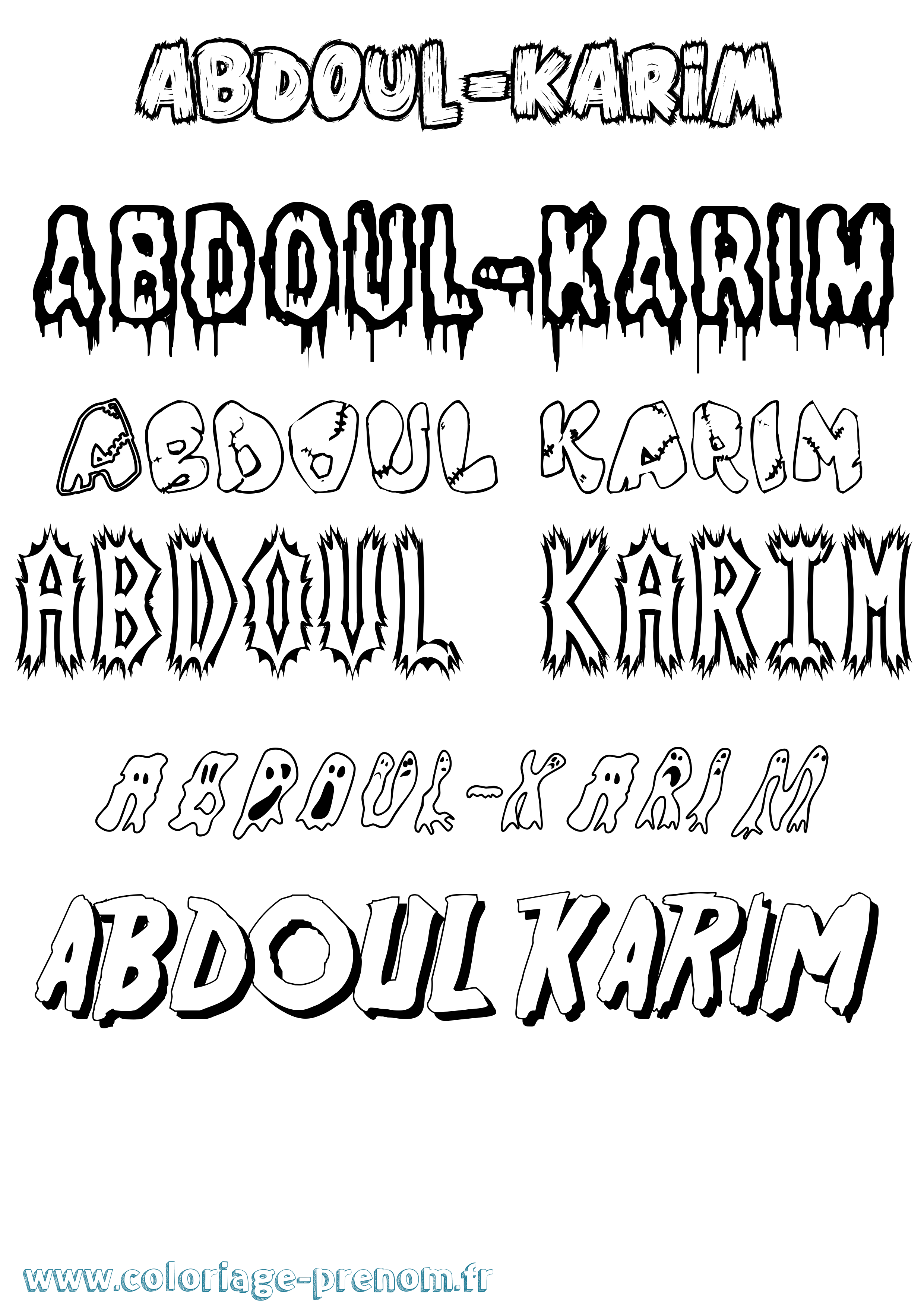 Coloriage prénom Abdoul-Karim Frisson