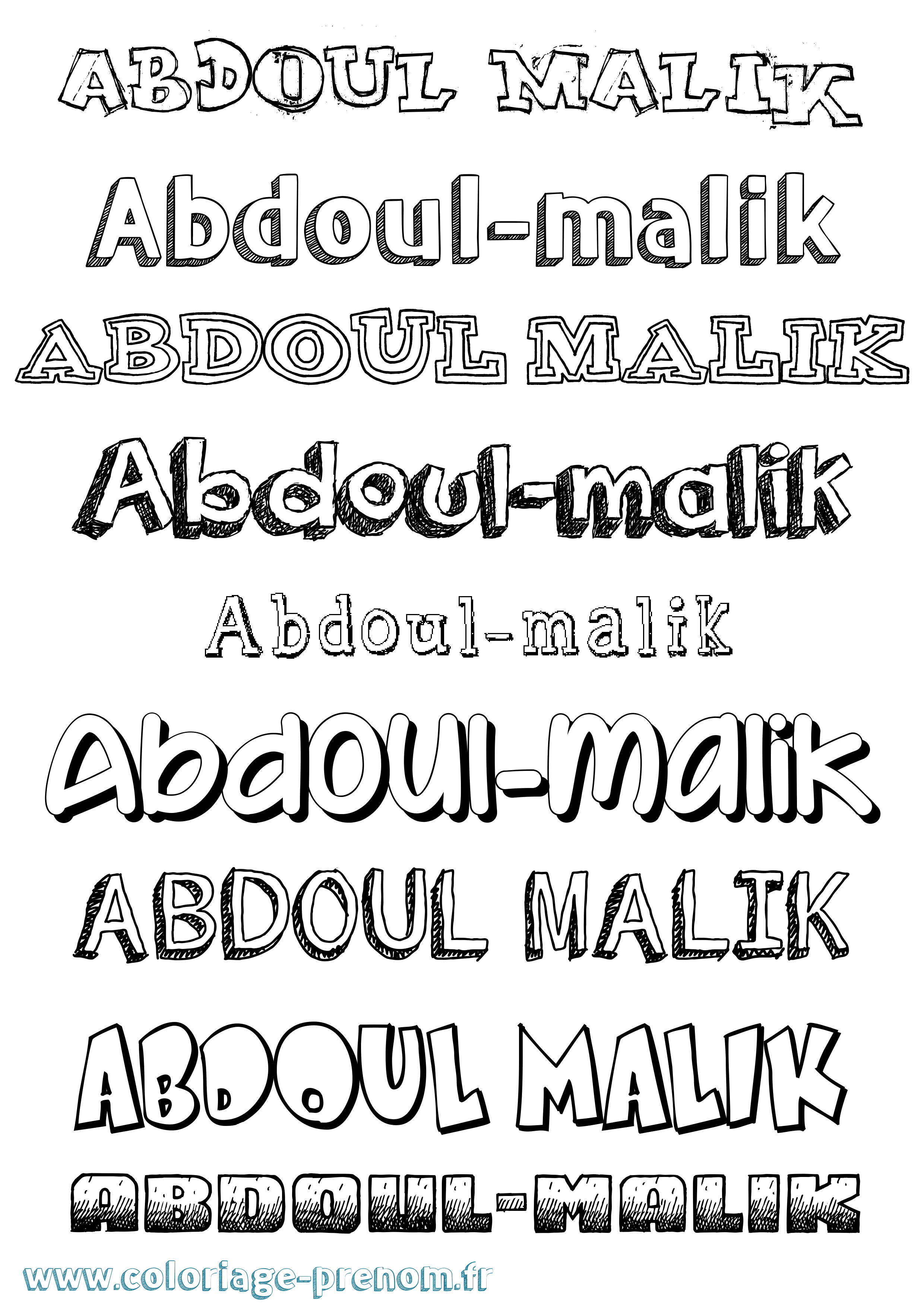 Coloriage prénom Abdoul-Malik Dessiné