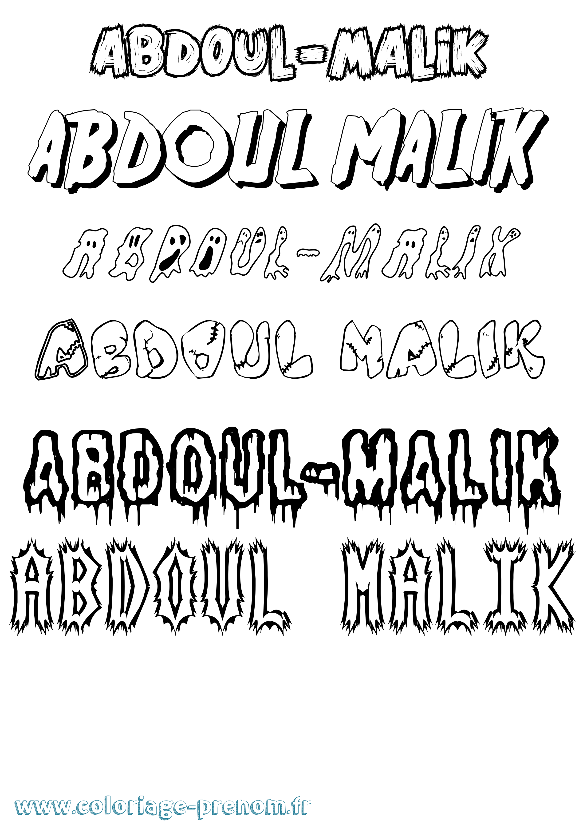 Coloriage prénom Abdoul-Malik Frisson