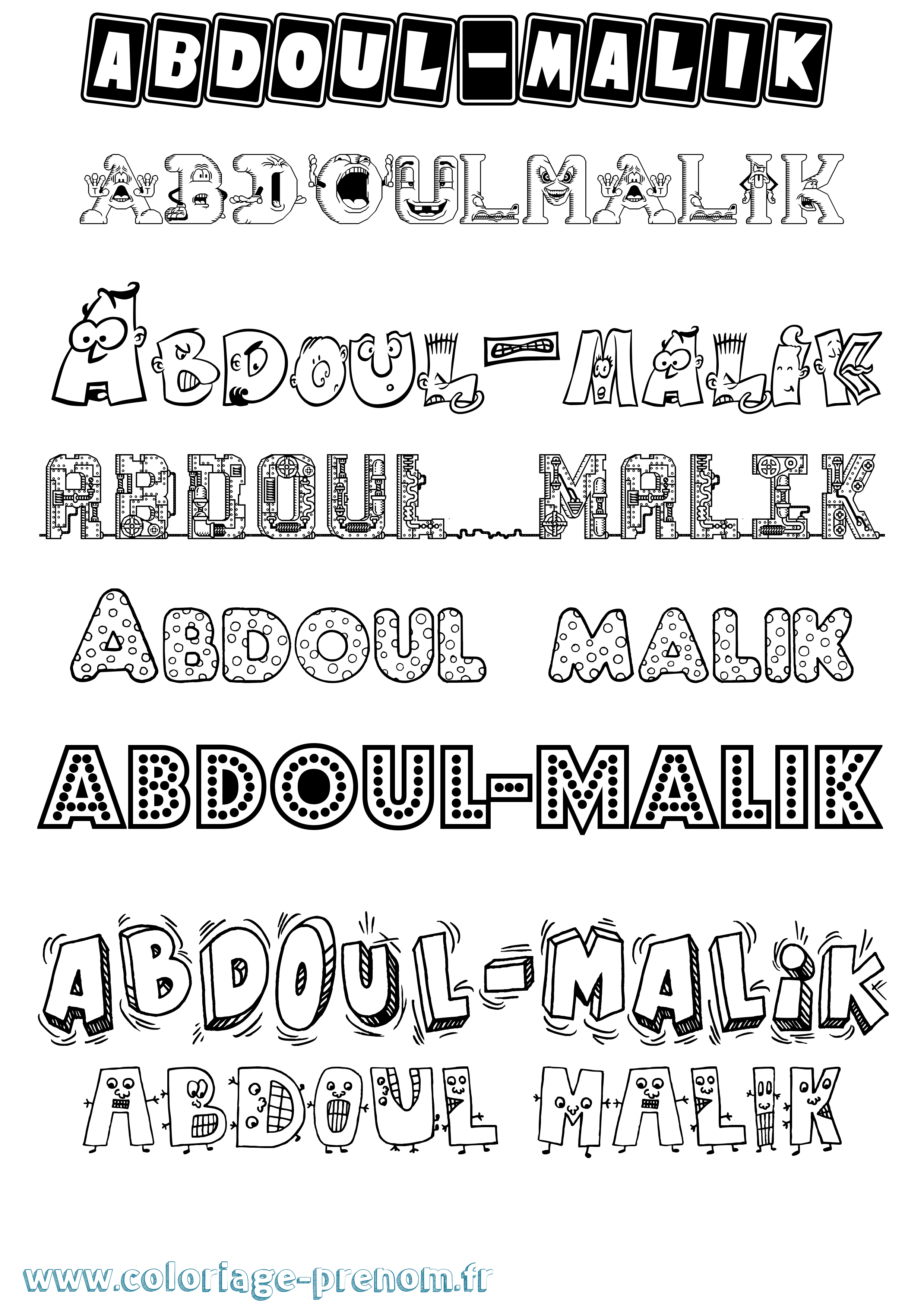Coloriage prénom Abdoul-Malik Fun