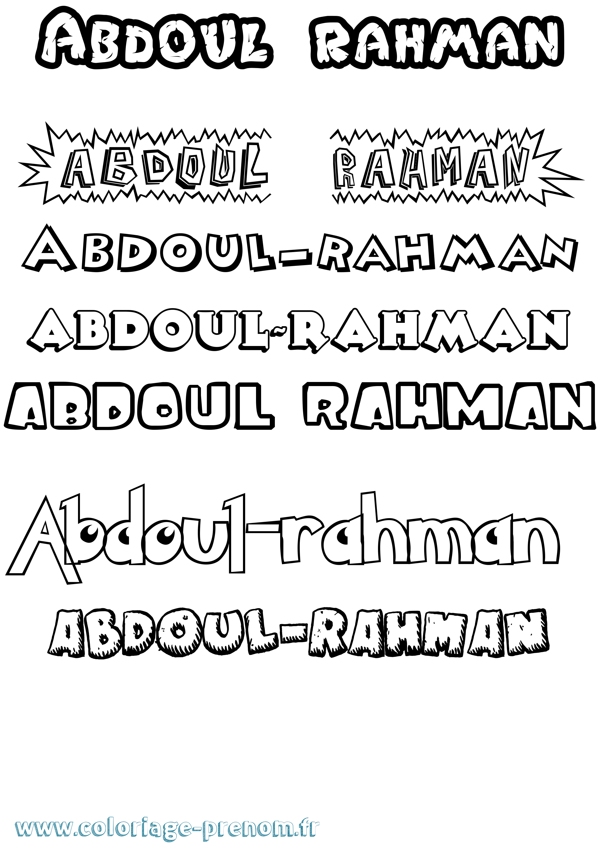 Coloriage prénom Abdoul-Rahman Dessin Animé
