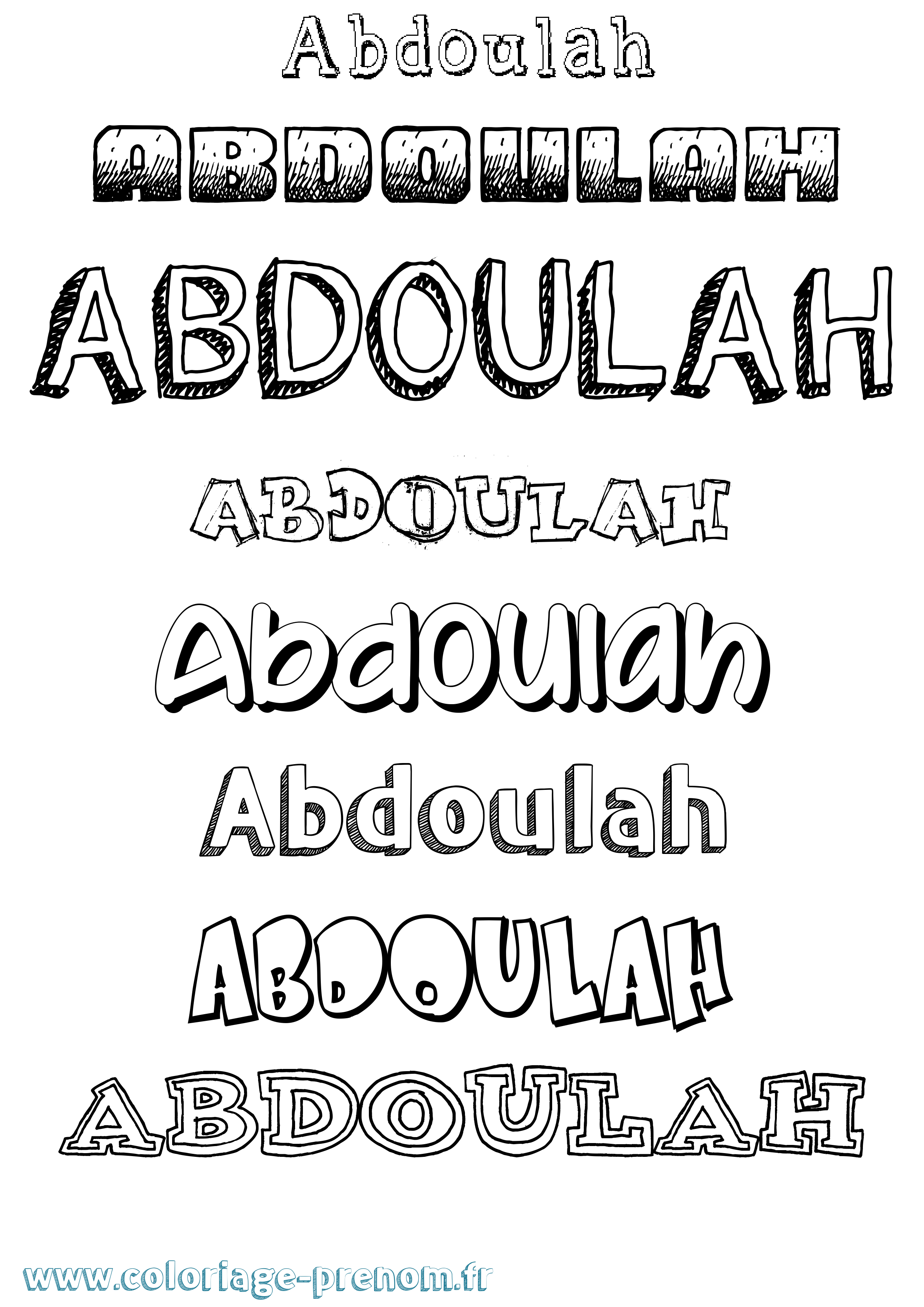 Coloriage prénom Abdoulah Dessiné