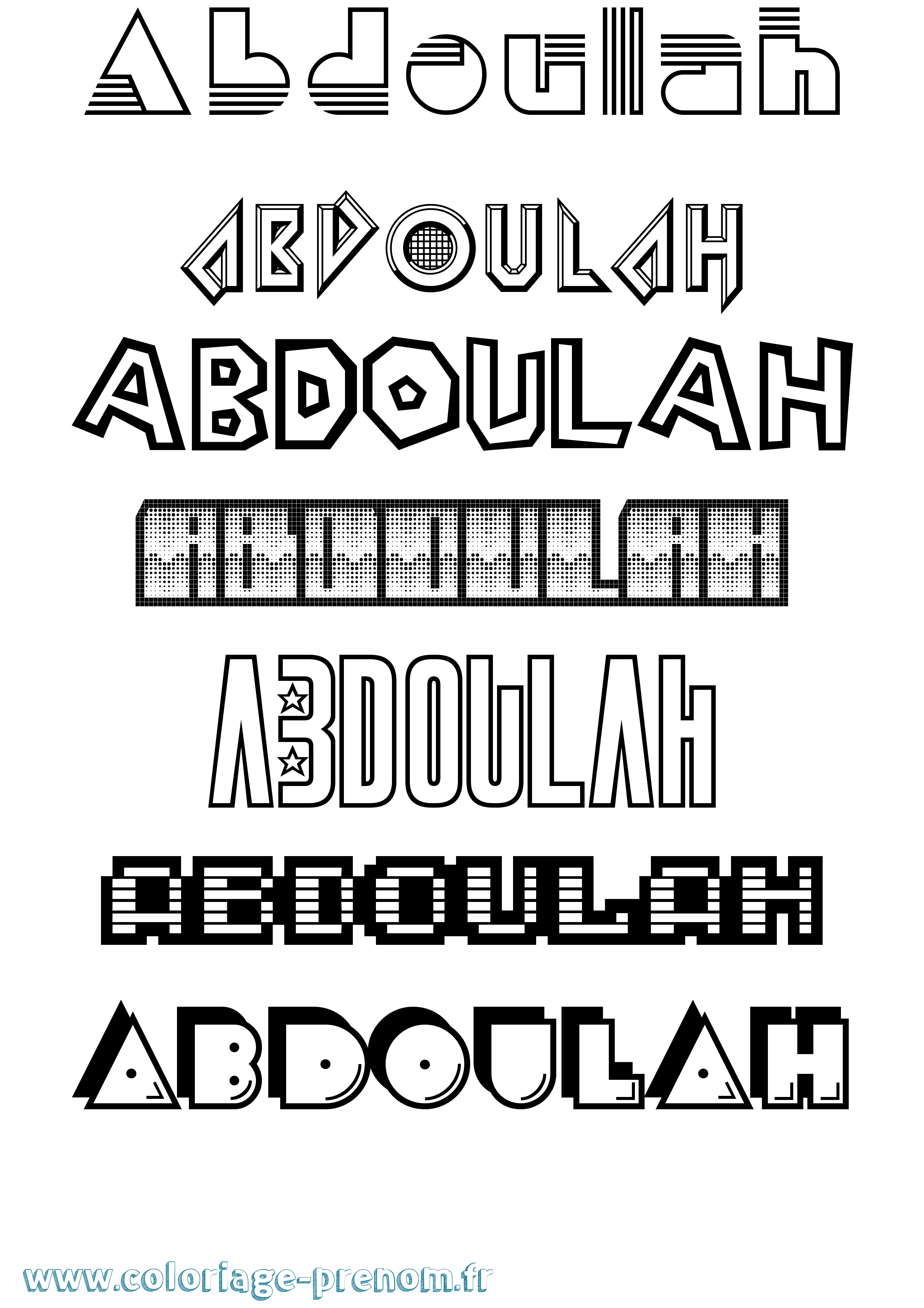 Coloriage prénom Abdoulah Jeux Vidéos