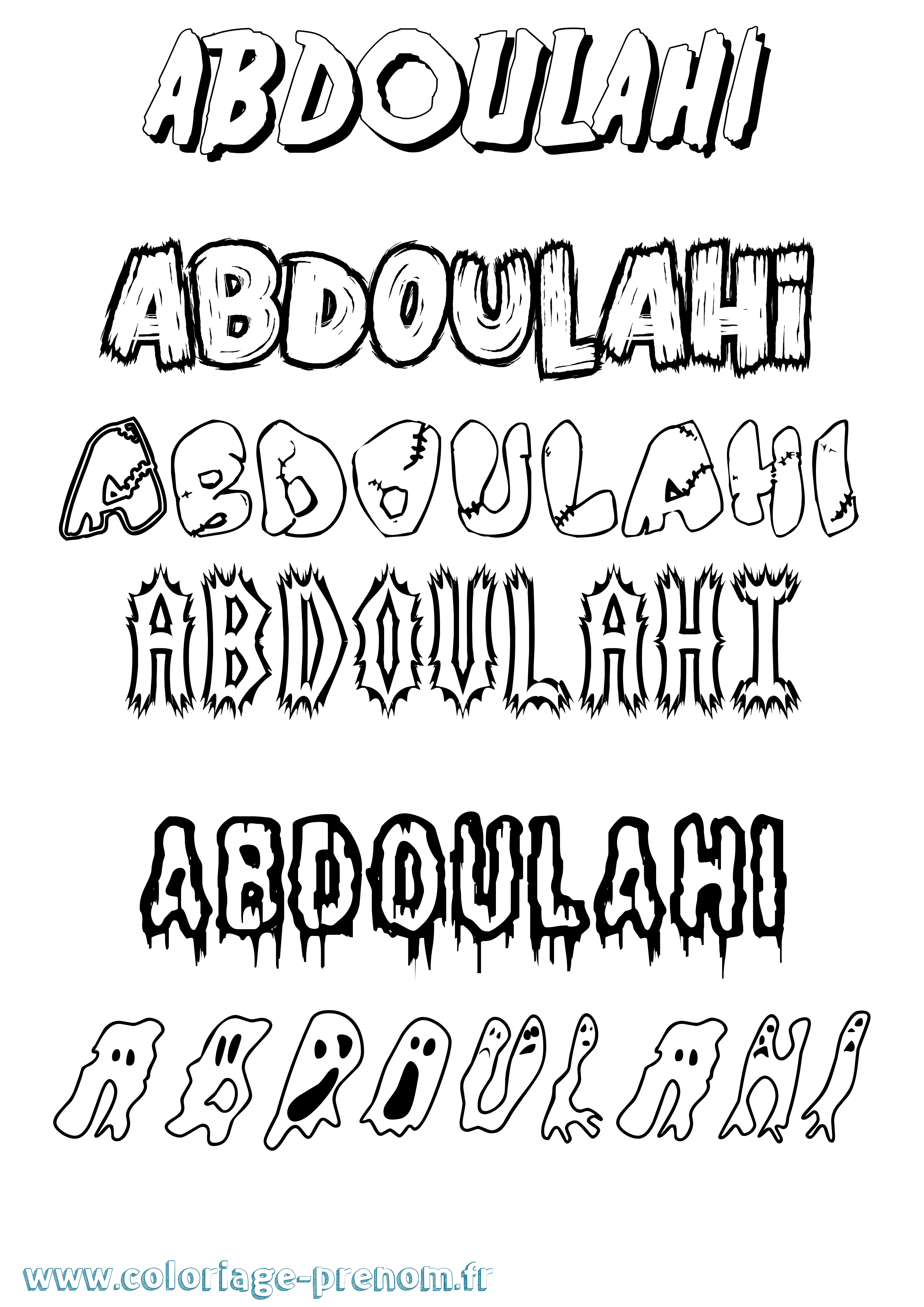 Coloriage prénom Abdoulahi Frisson