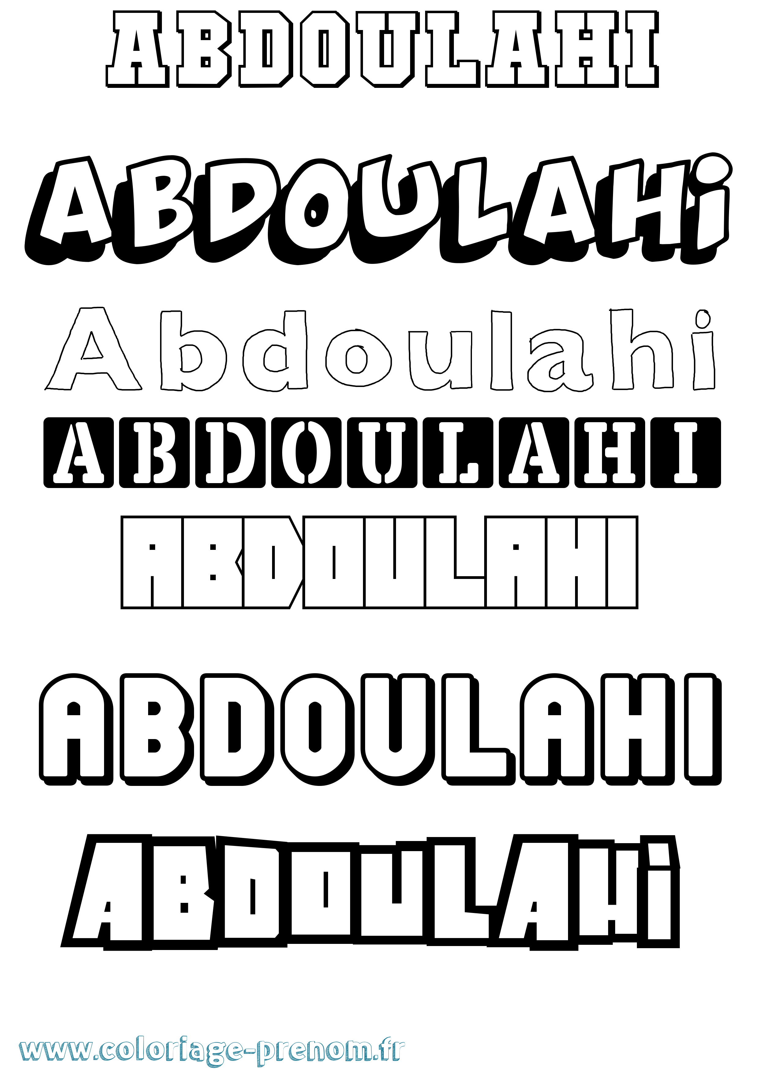Coloriage prénom Abdoulahi Simple