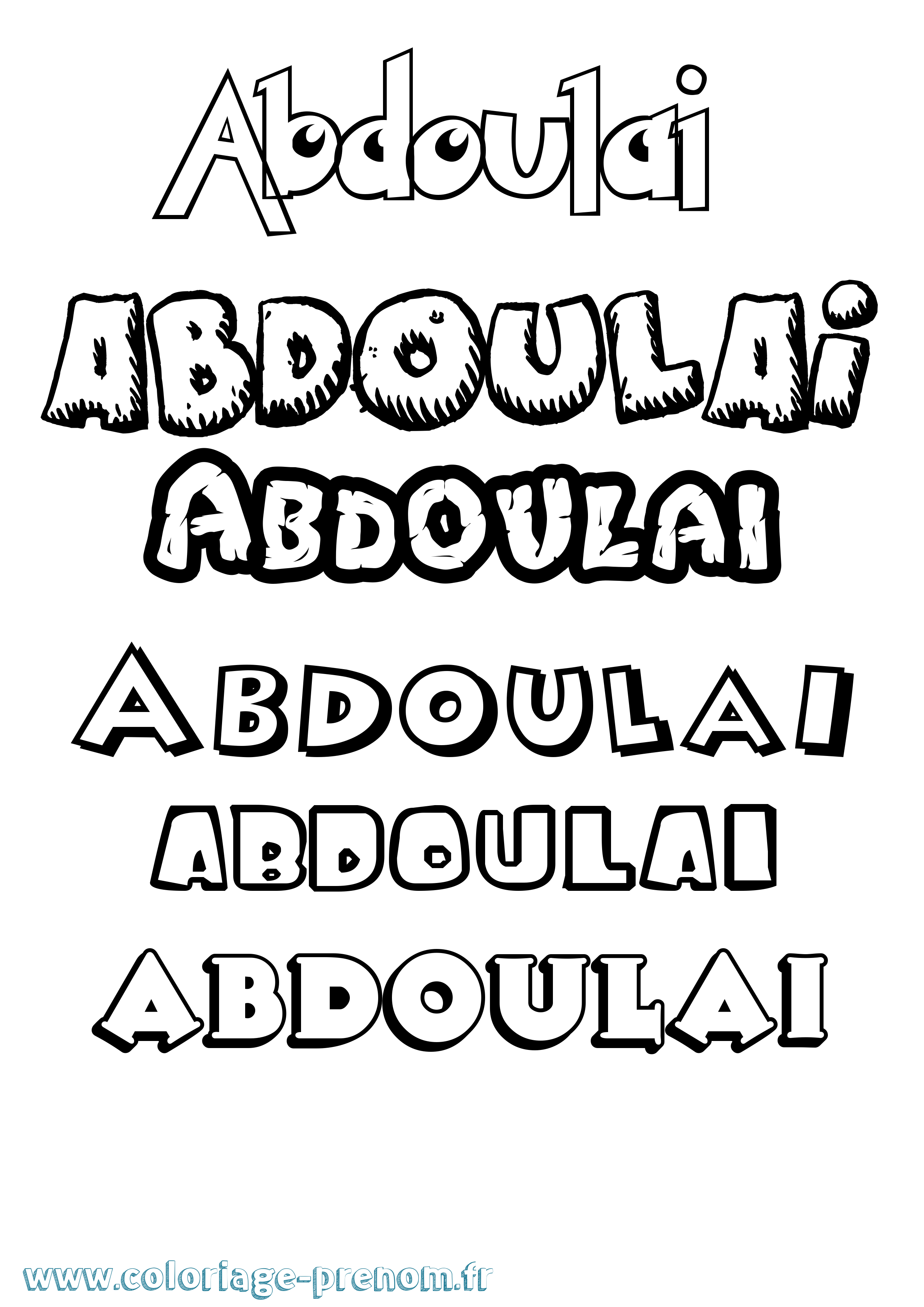 Coloriage Abdoulai Dessin Animé Coloriage prénom Abdoulai Dessin Animé