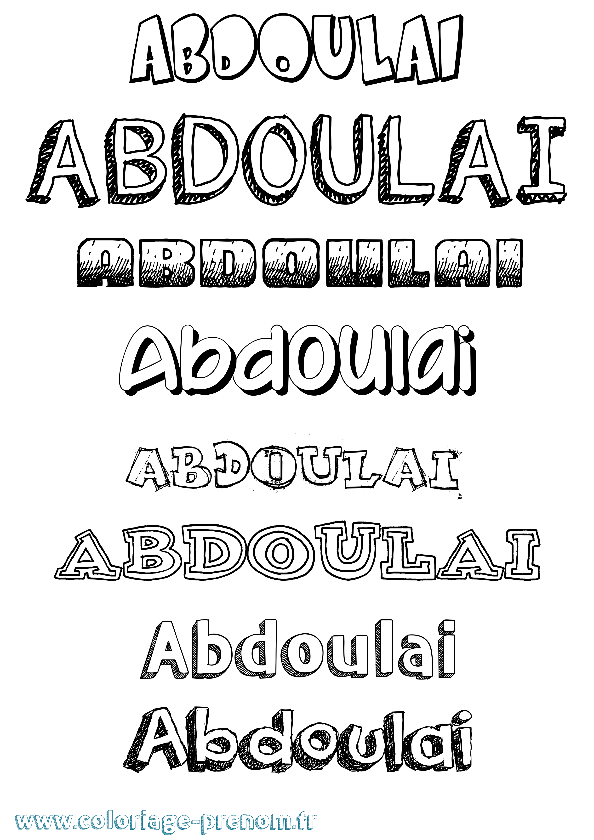 Coloriage Abdoulai Dessiné Coloriage prénom Abdoulai Dessiné