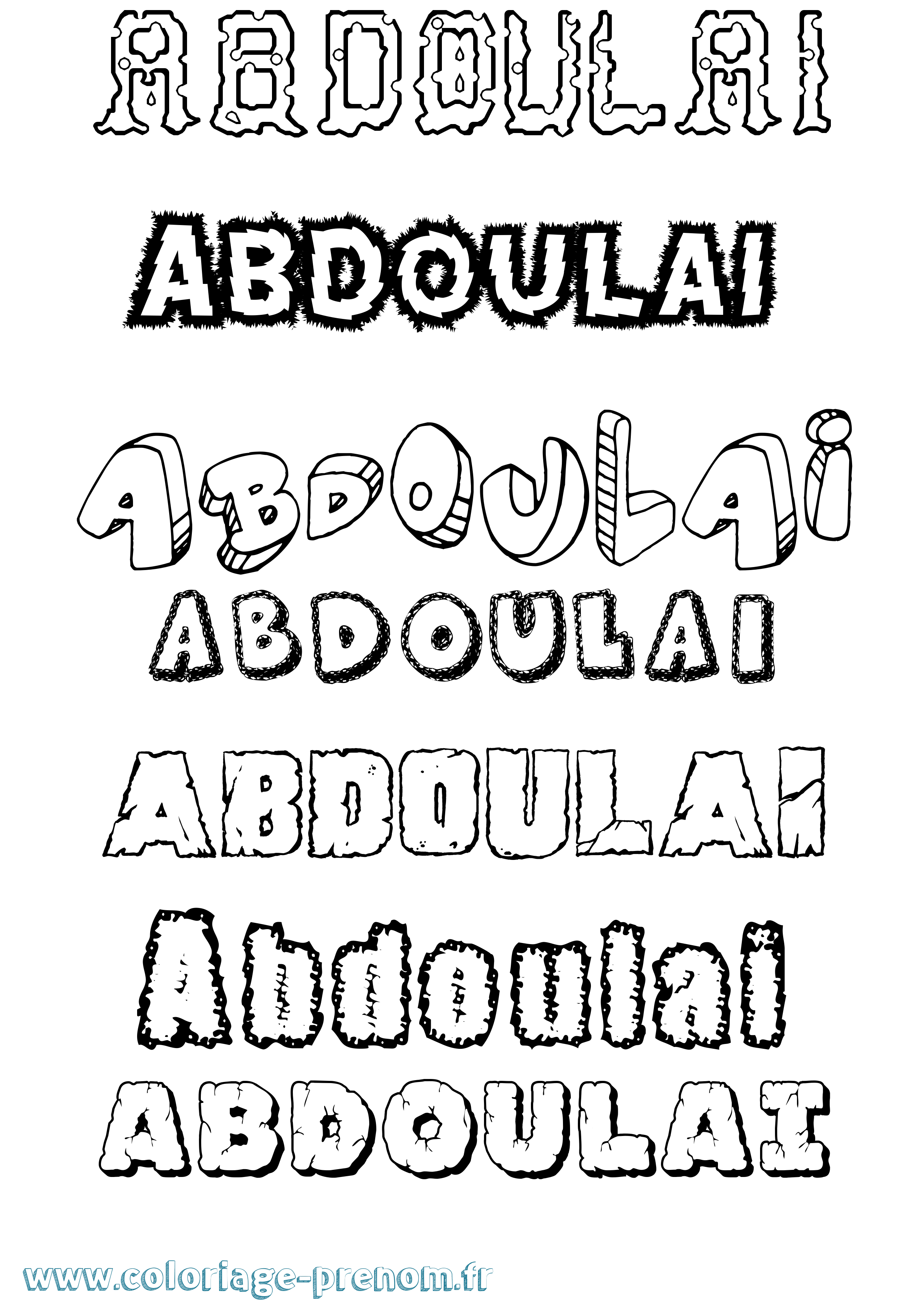 Coloriage prénom Abdoulai Destructuré