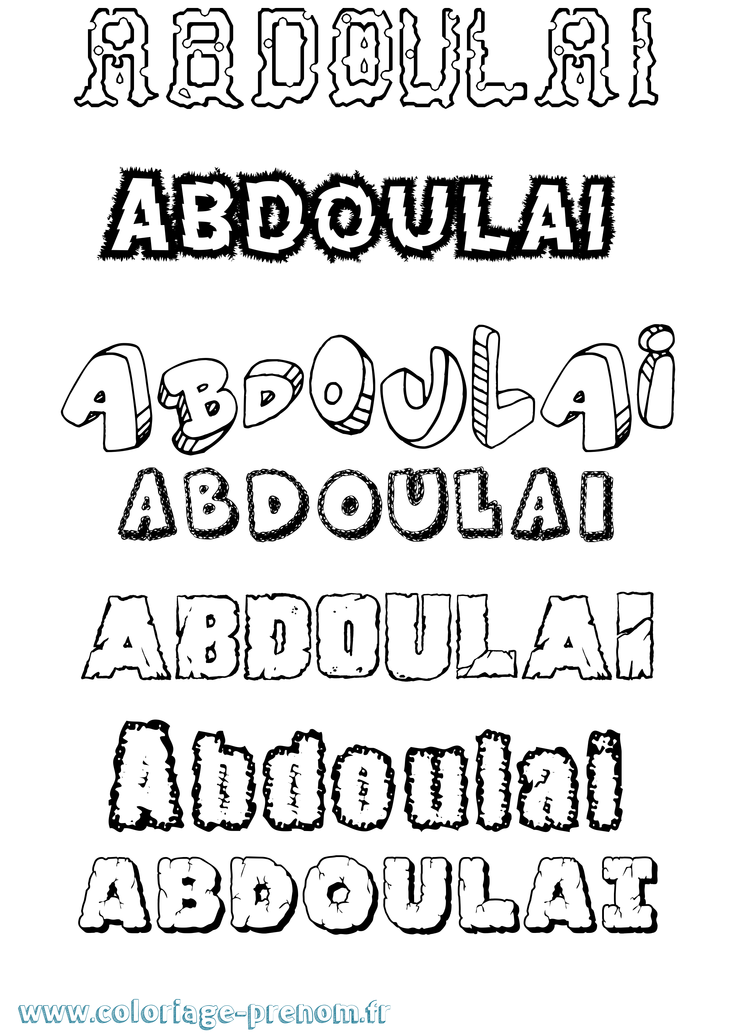 Coloriage Abdoulai Destructuré Coloriage prénom Abdoulai Destructuré