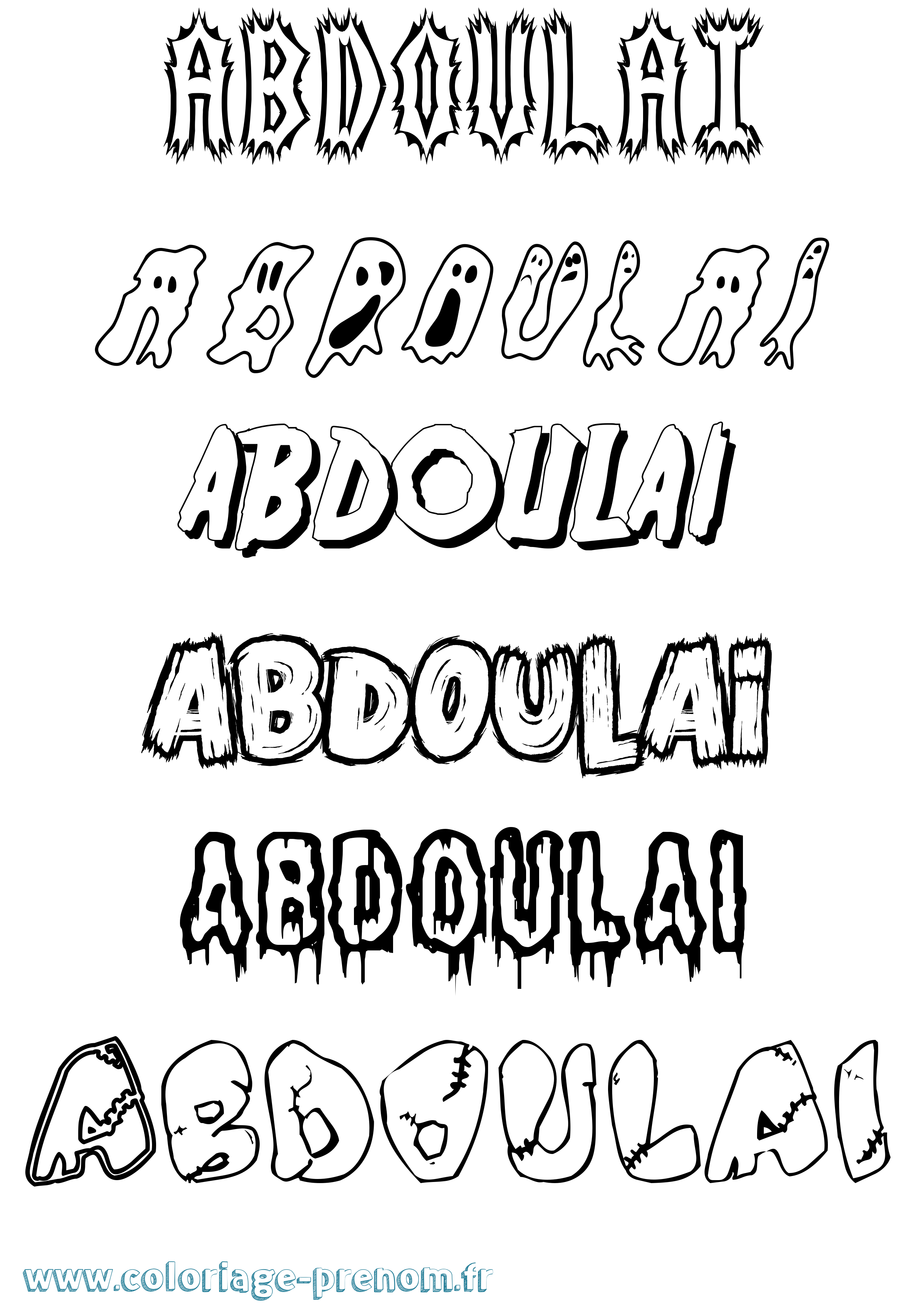 Coloriage Abdoulai Frisson Coloriage prénom Abdoulai Frisson