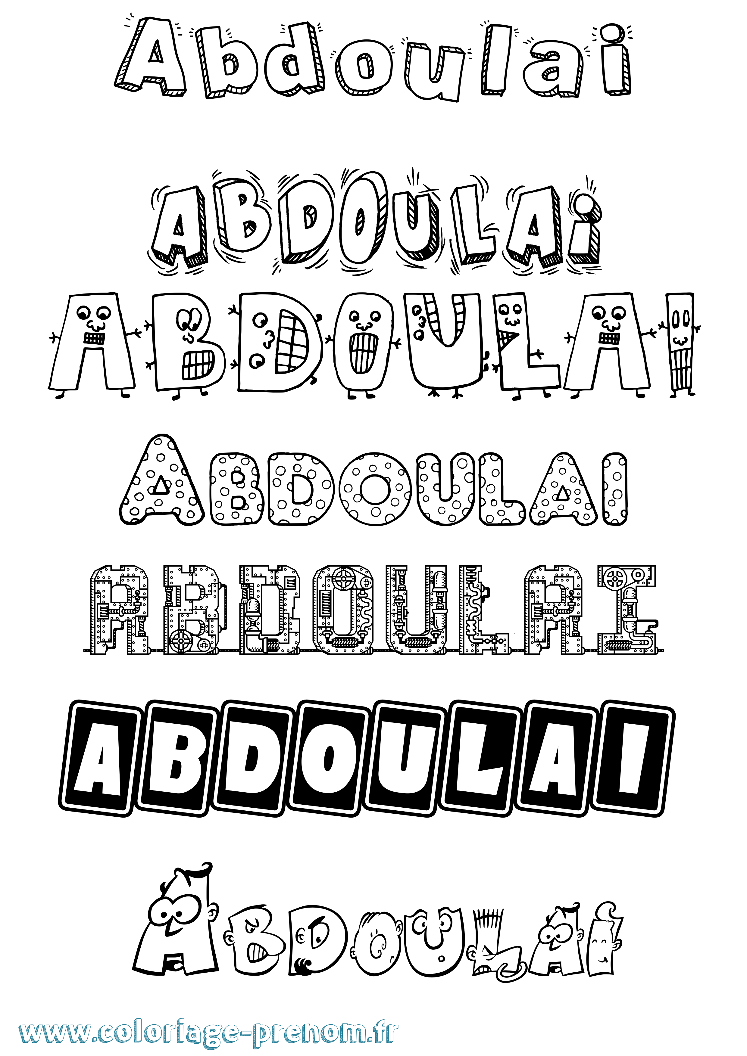Coloriage Abdoulai Fun Coloriage prénom Abdoulai Fun