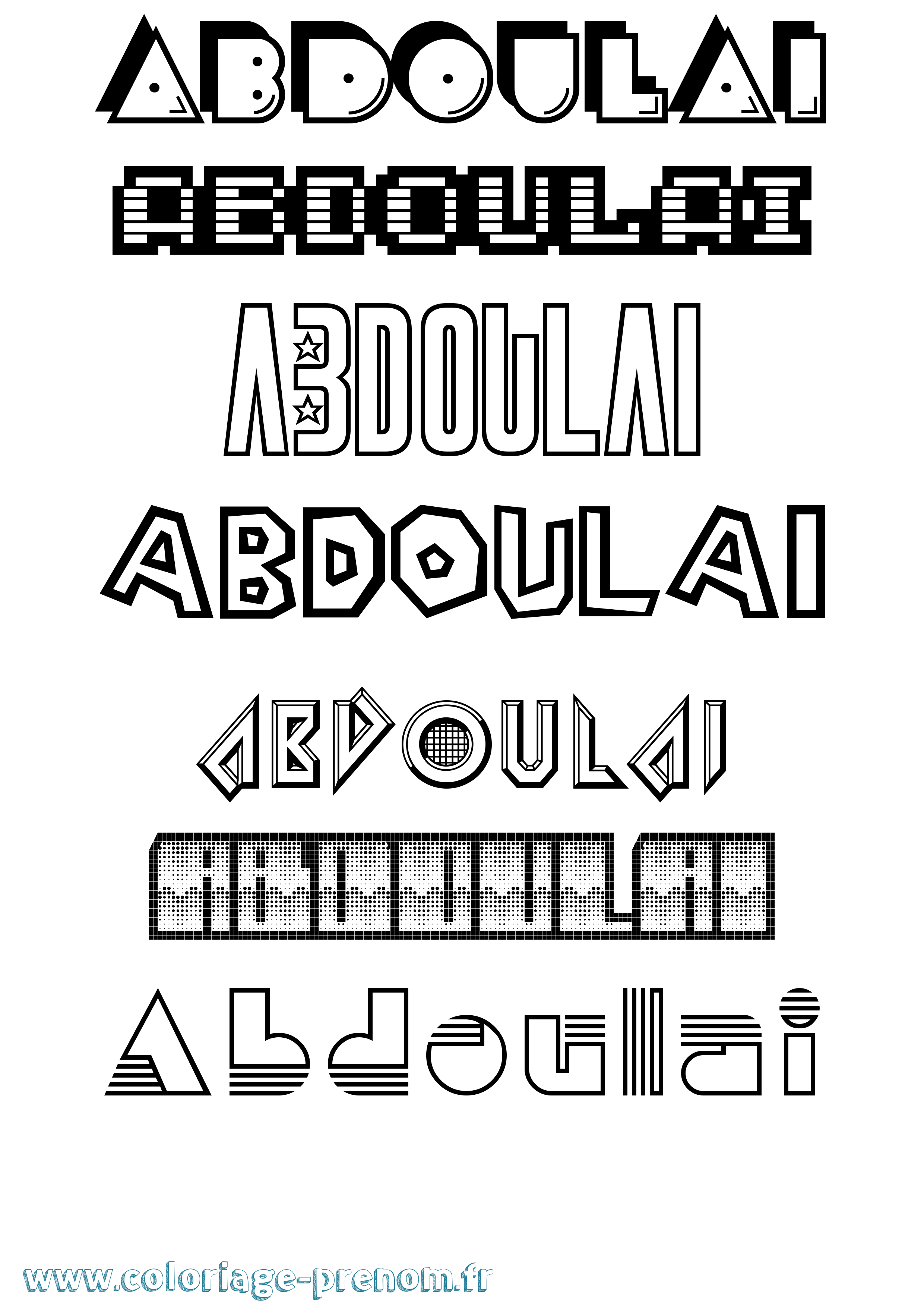 Coloriage prénom Abdoulai Jeux Vidéos