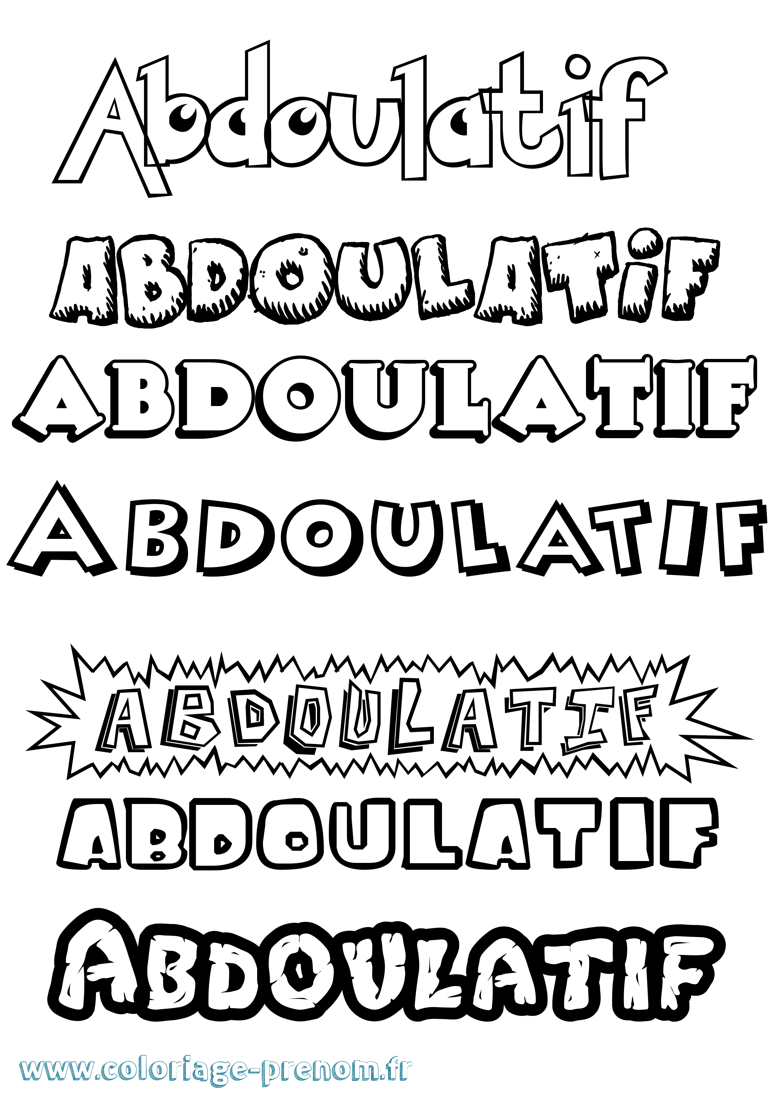 Coloriage Abdoulatif Dessin Animé Coloriage prénom Abdoulatif Dessin Animé