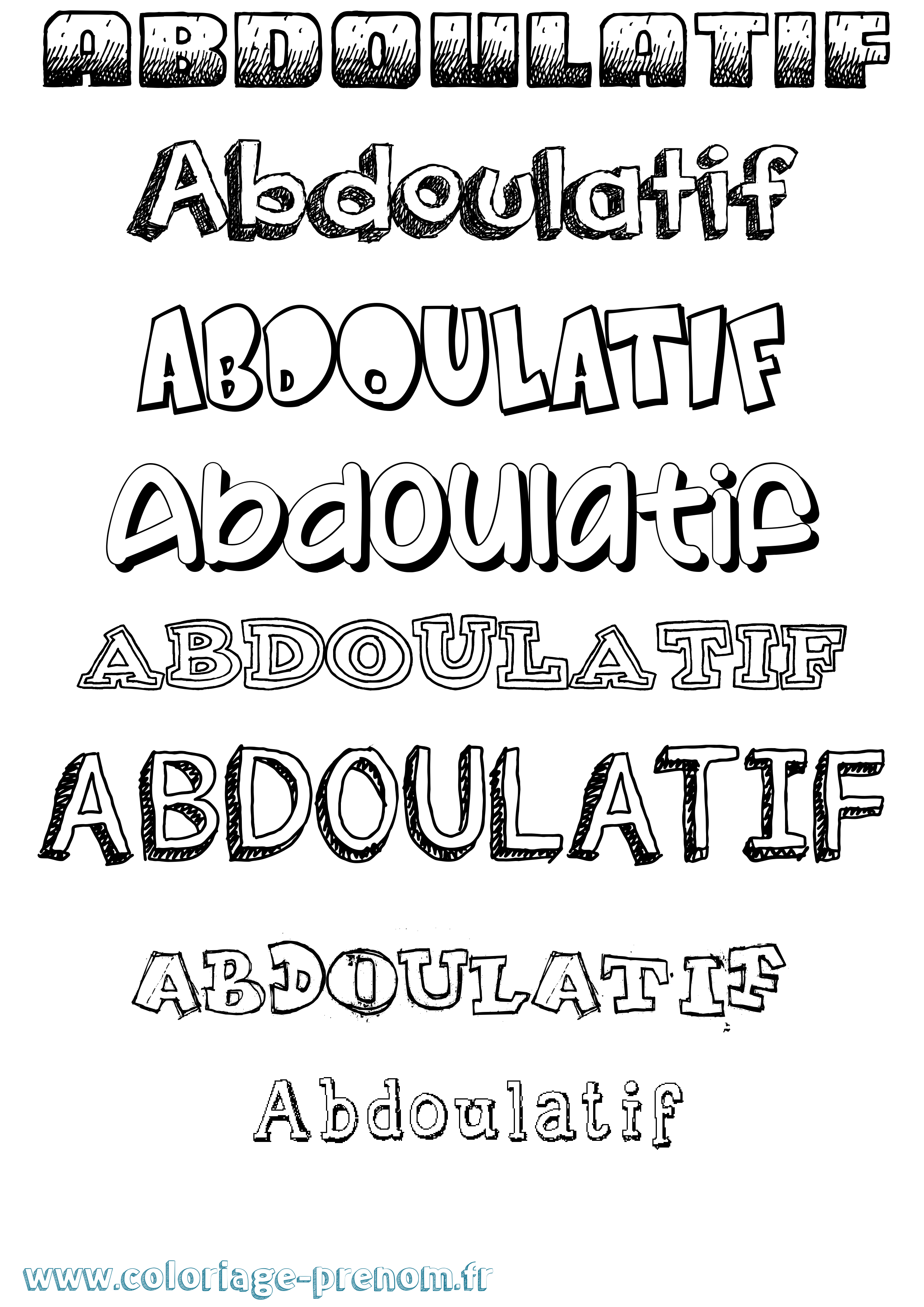 Coloriage Abdoulatif Dessiné Coloriage prénom Abdoulatif Dessiné