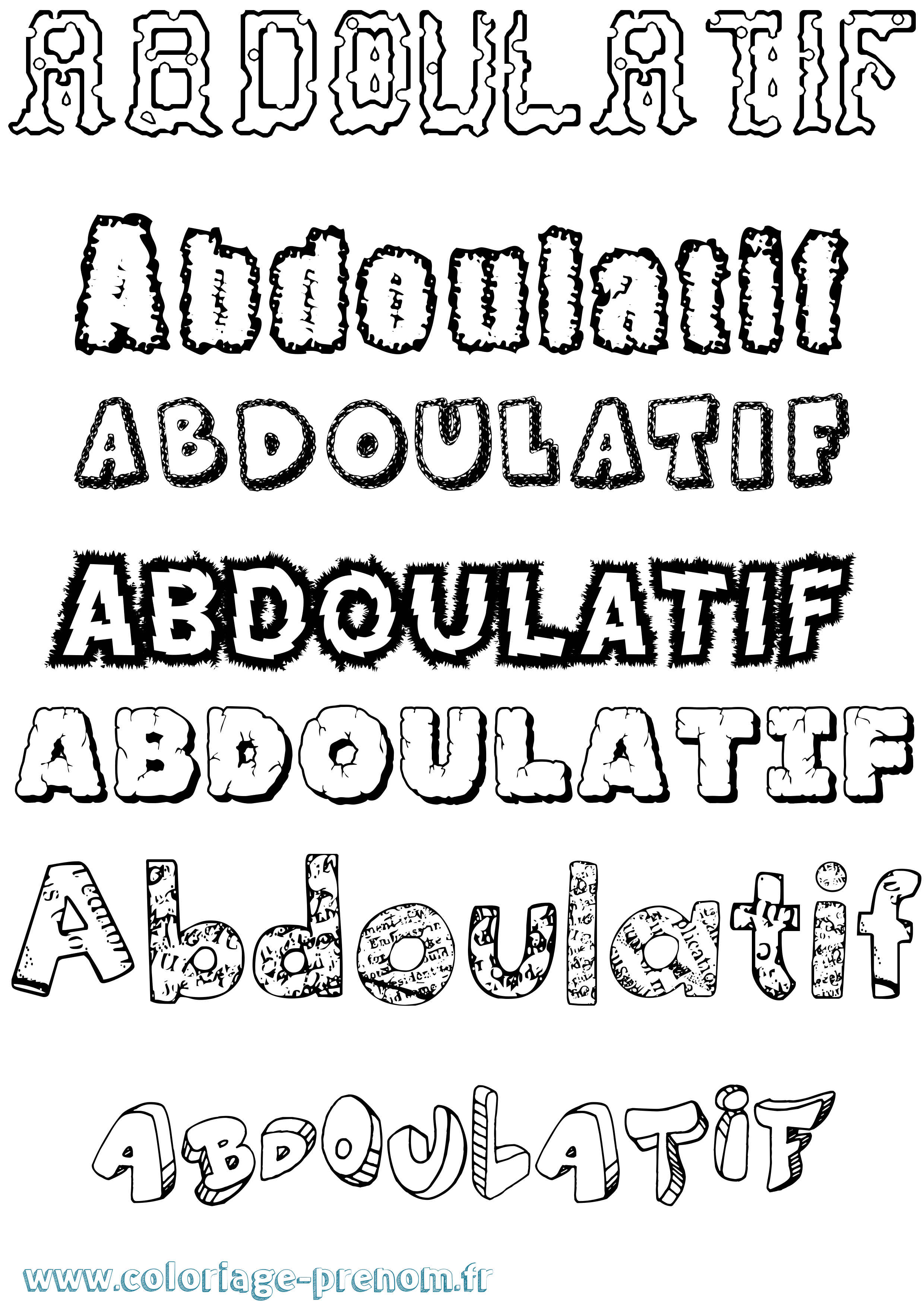 Coloriage prénom Abdoulatif Destructuré
