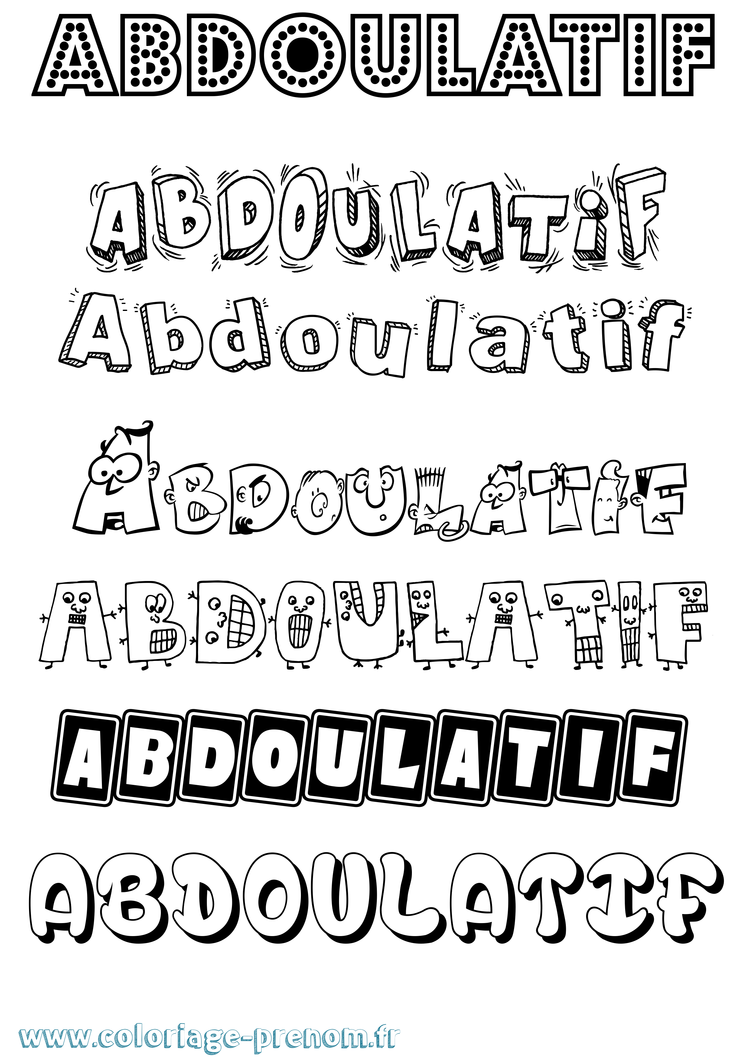 Coloriage prénom Abdoulatif Fun