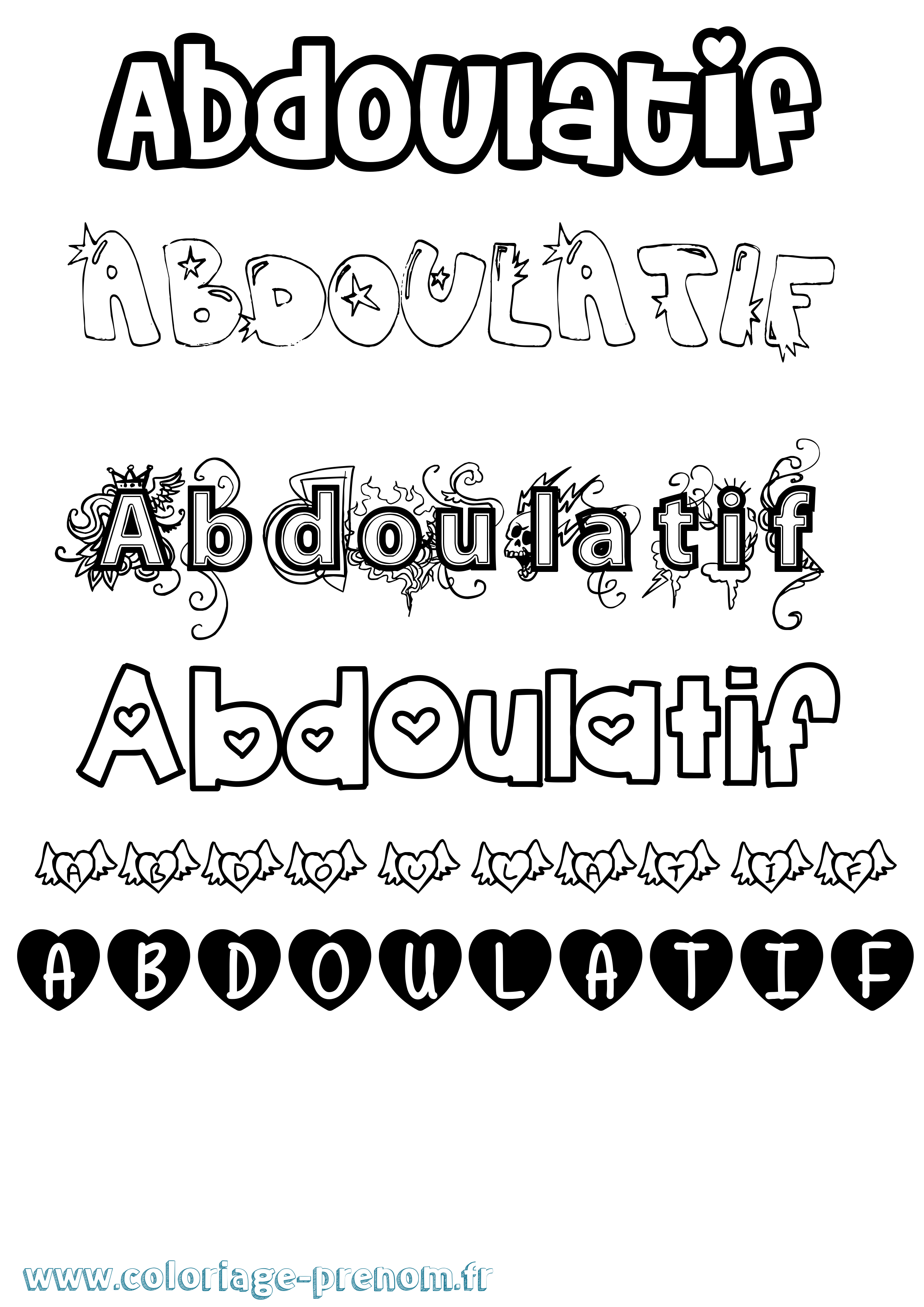 Coloriage Abdoulatif Girly Coloriage prénom Abdoulatif Girly