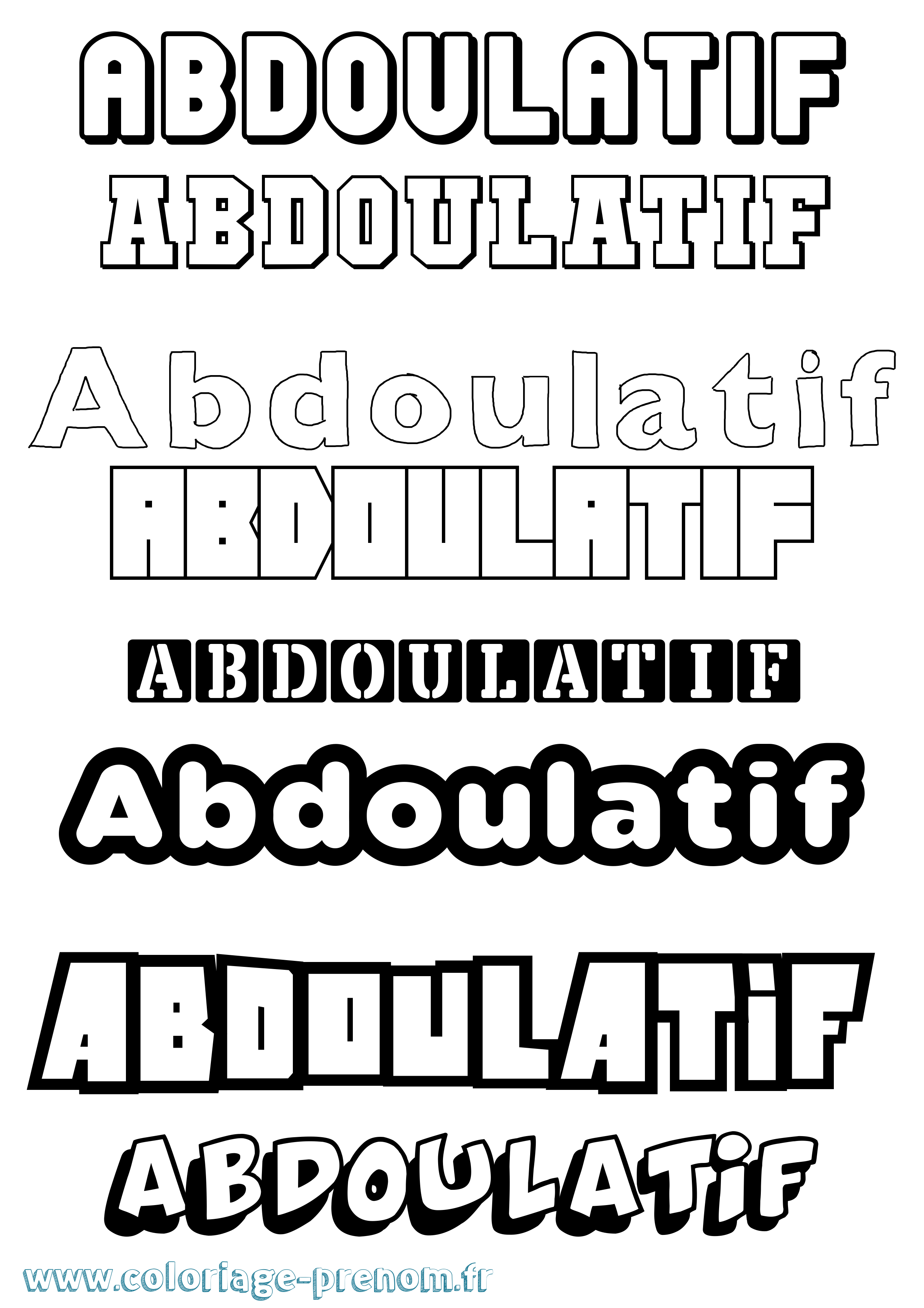 Coloriage prénom Abdoulatif Simple