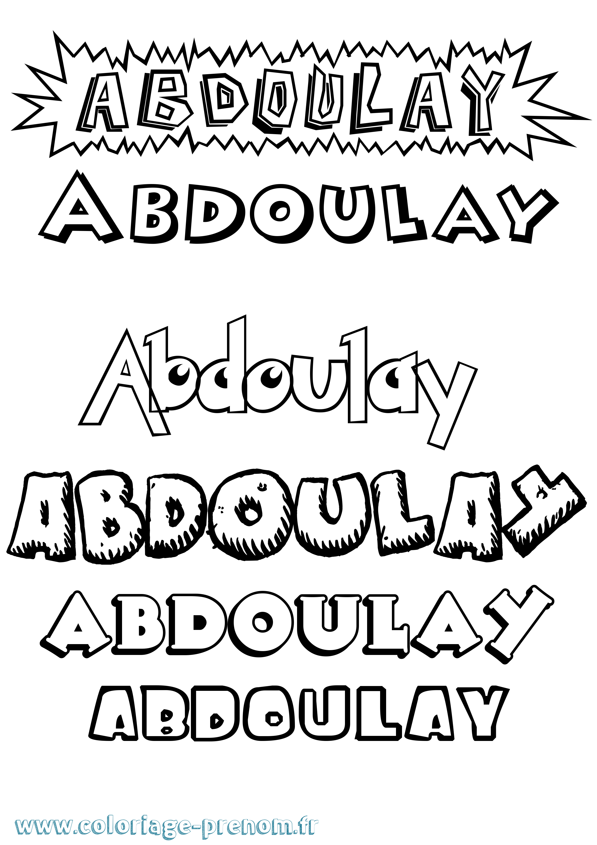 Coloriage prénom Abdoulay Dessin Animé