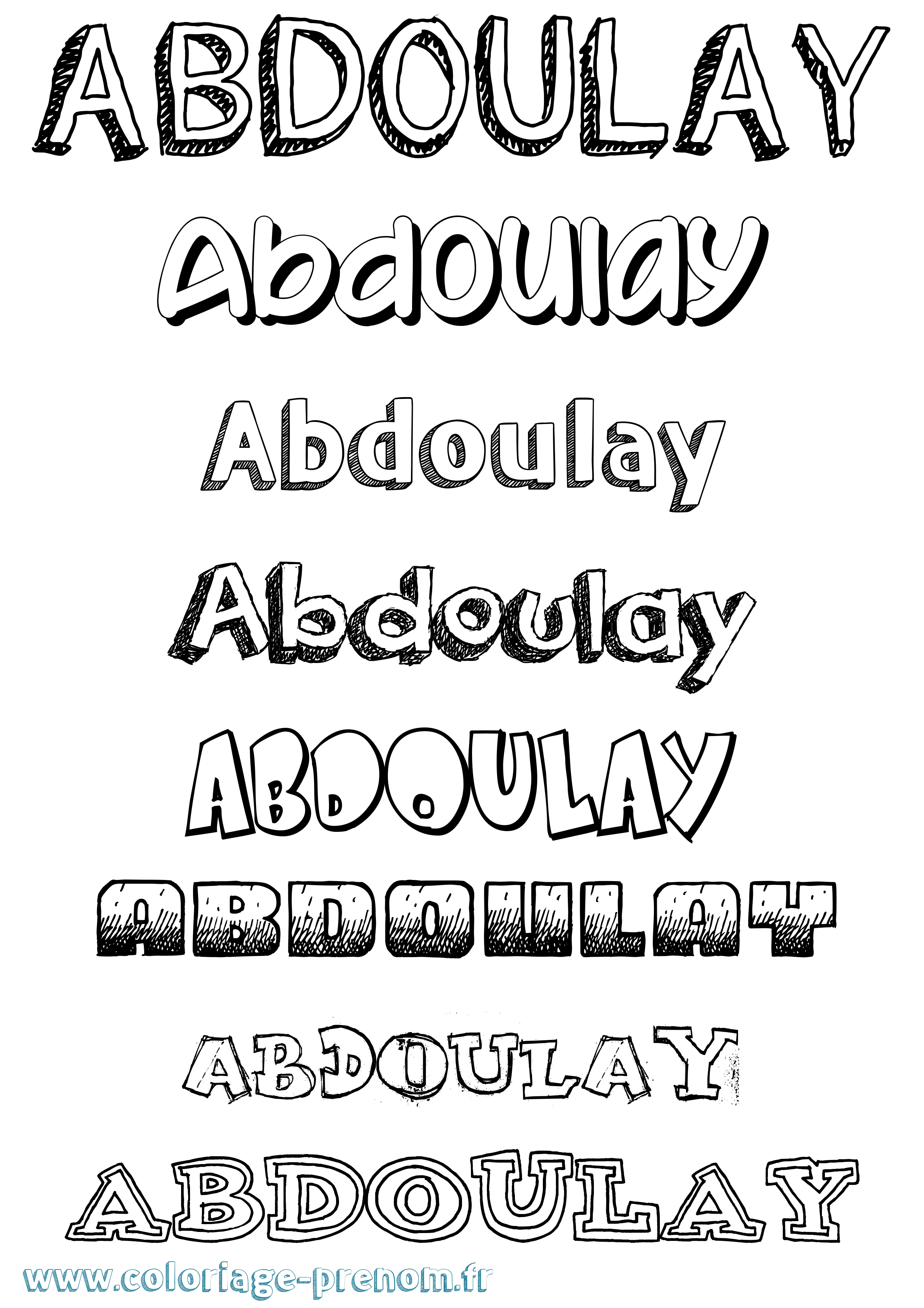 Coloriage prénom Abdoulay Dessiné