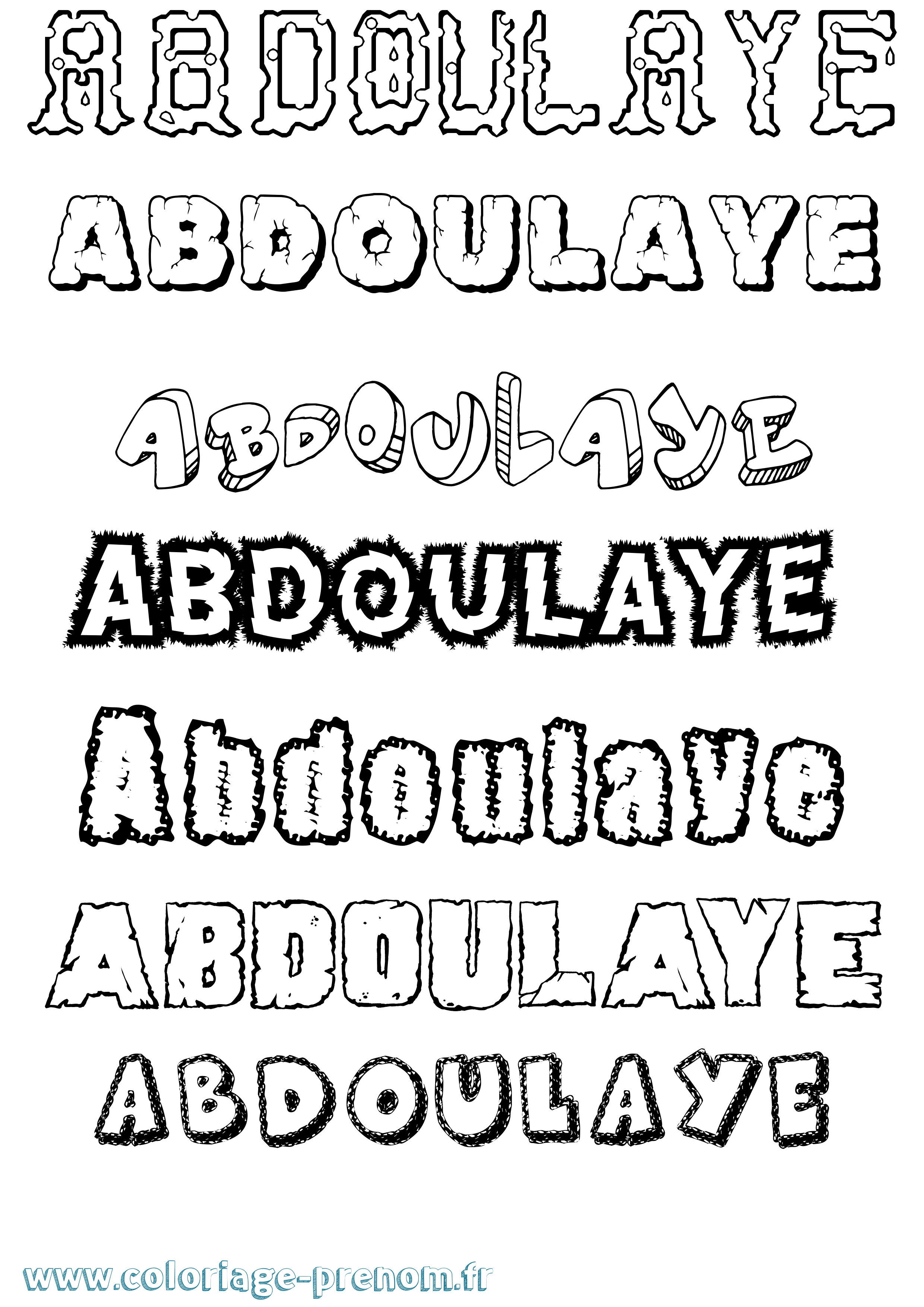 Coloriage prénom Abdoulaye Destructuré