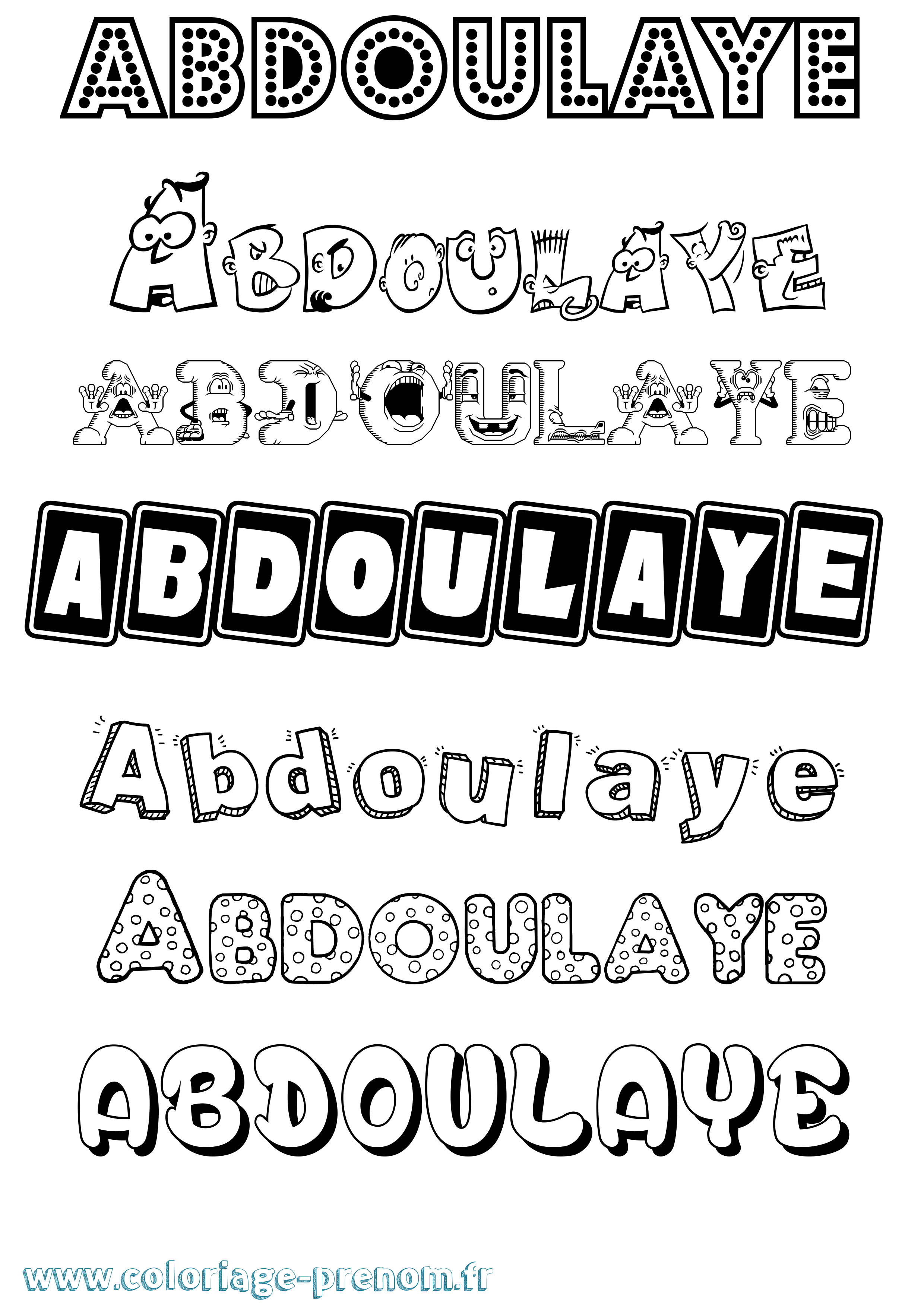Coloriage prénom Abdoulaye Fun