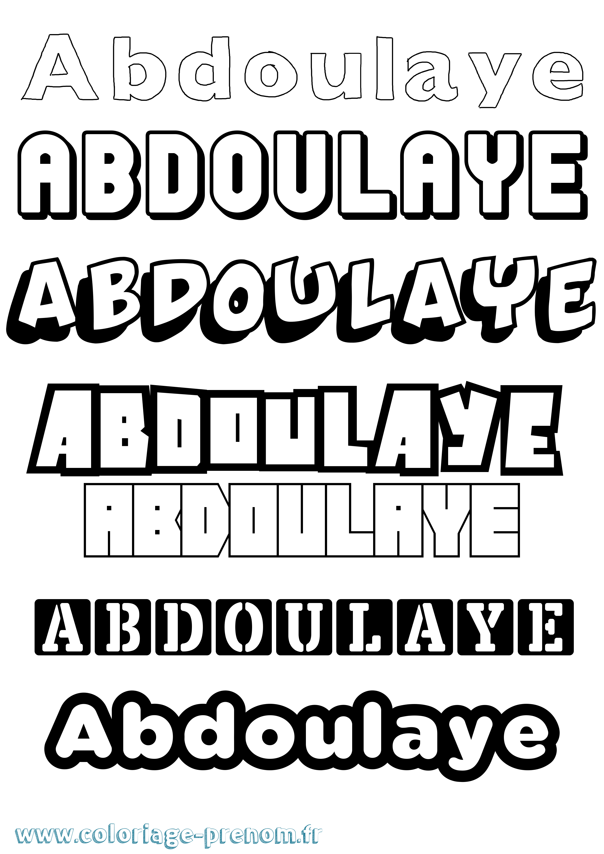 Coloriage prénom Abdoulaye Simple