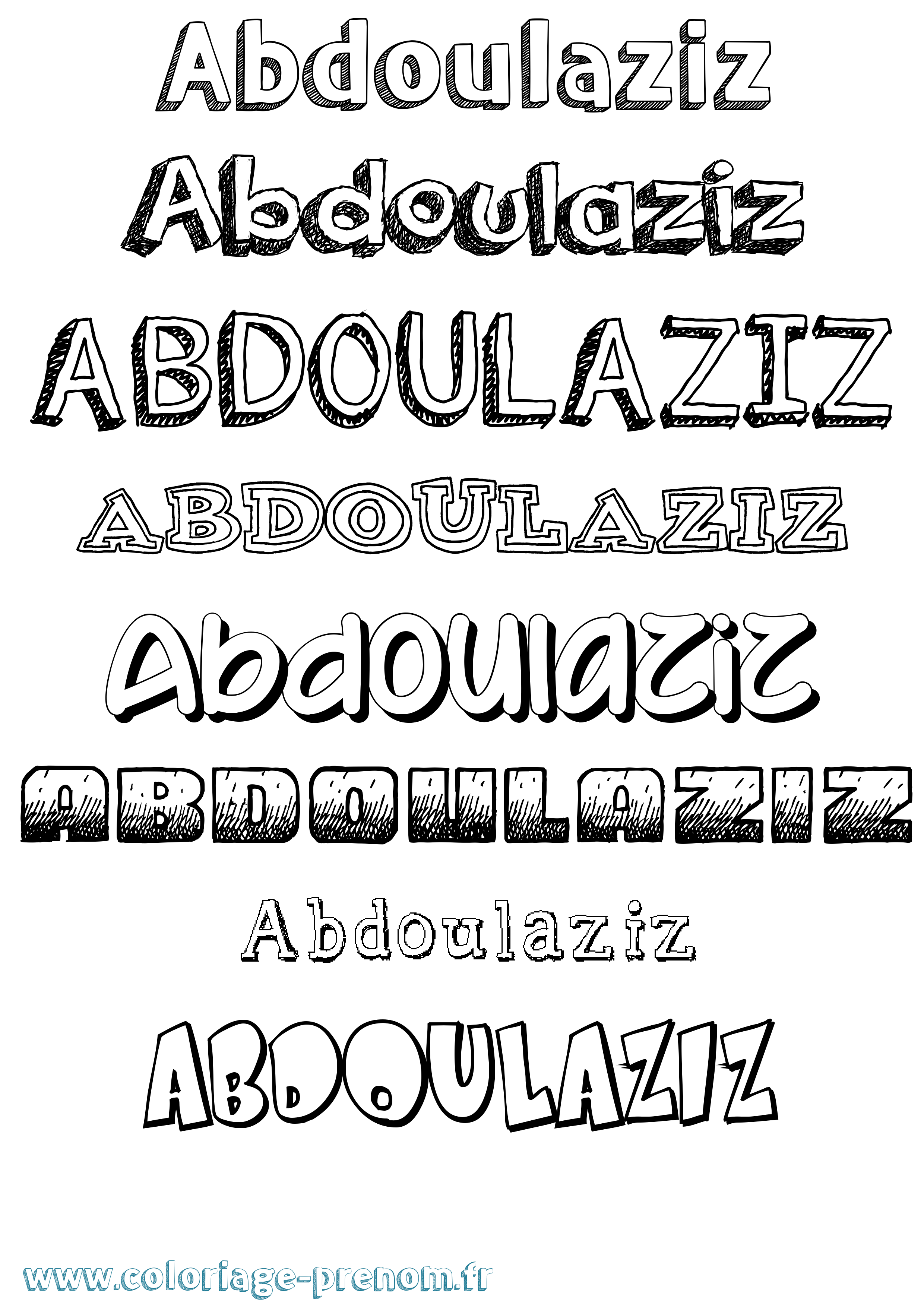Coloriage prénom Abdoulaziz Dessiné
