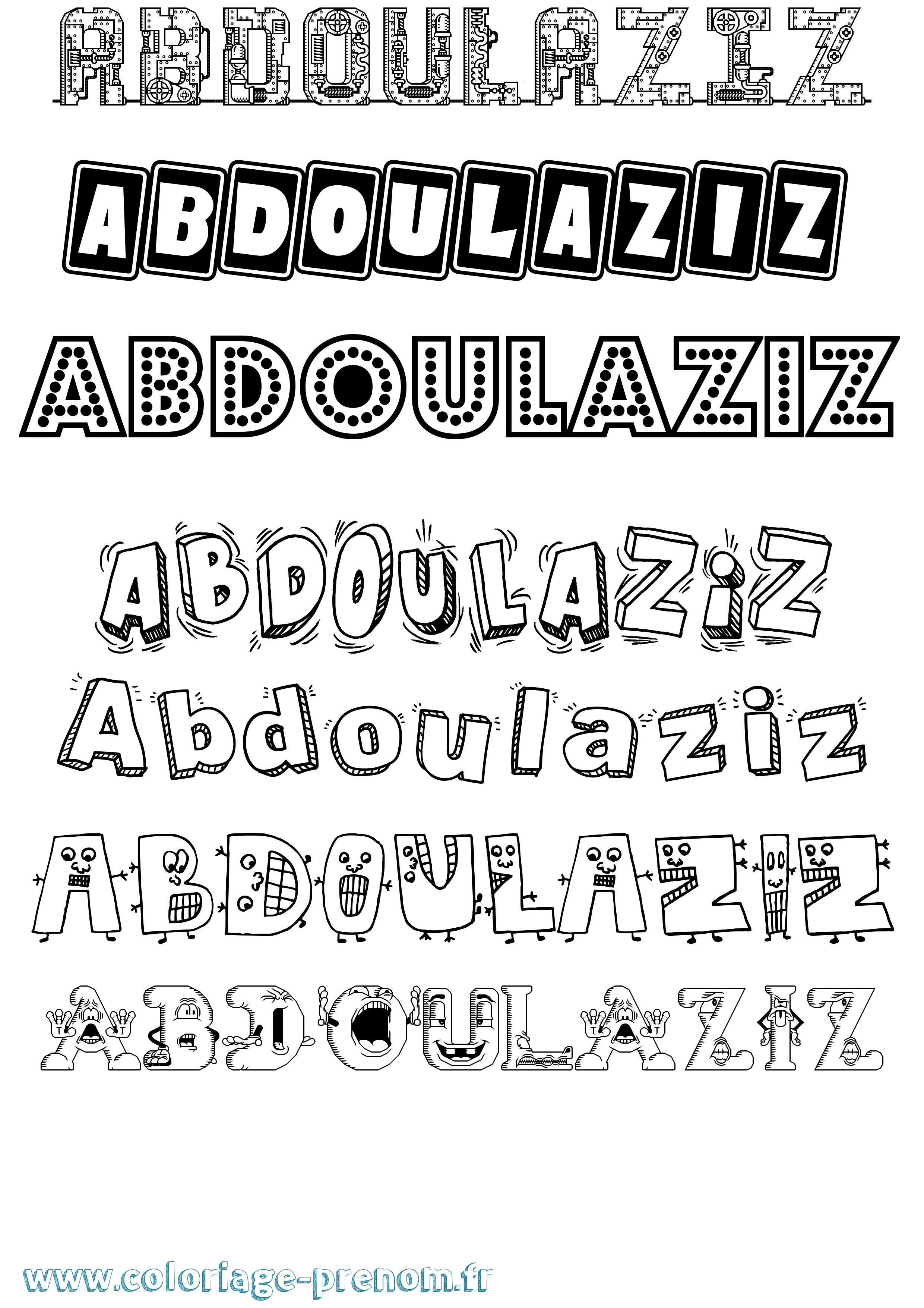 Coloriage prénom Abdoulaziz Fun