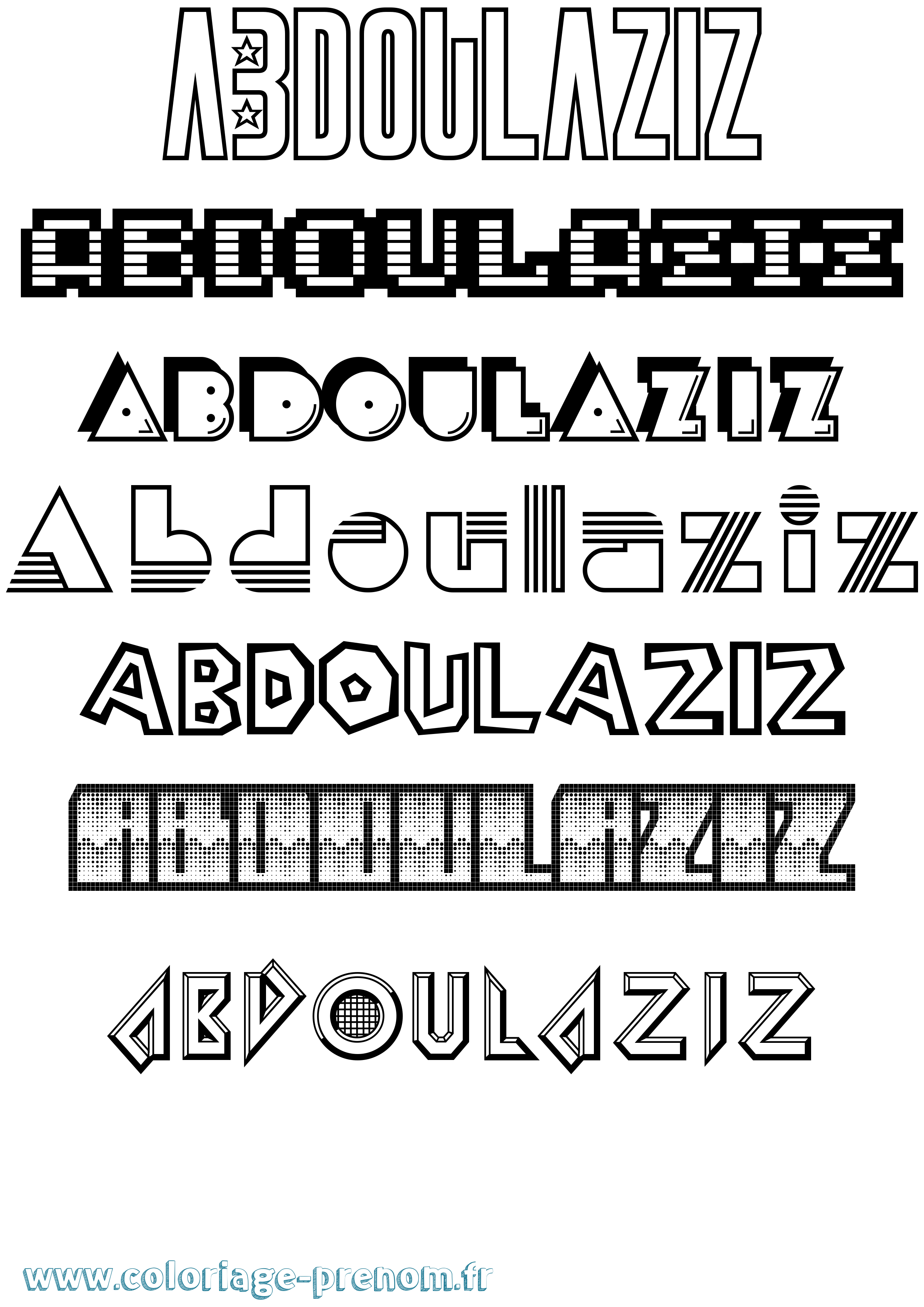 Coloriage prénom Abdoulaziz Jeux Vidéos