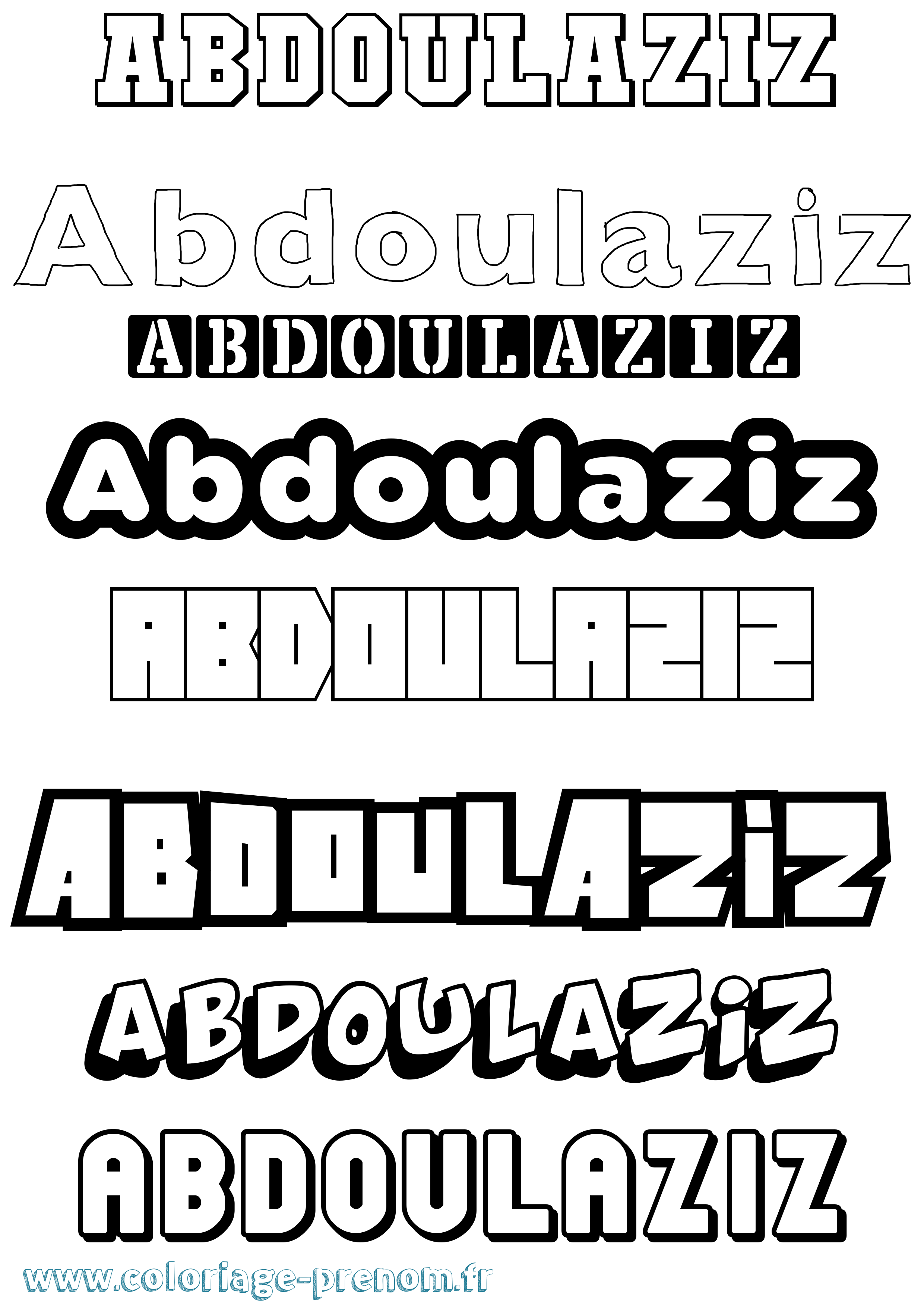 Coloriage prénom Abdoulaziz Simple