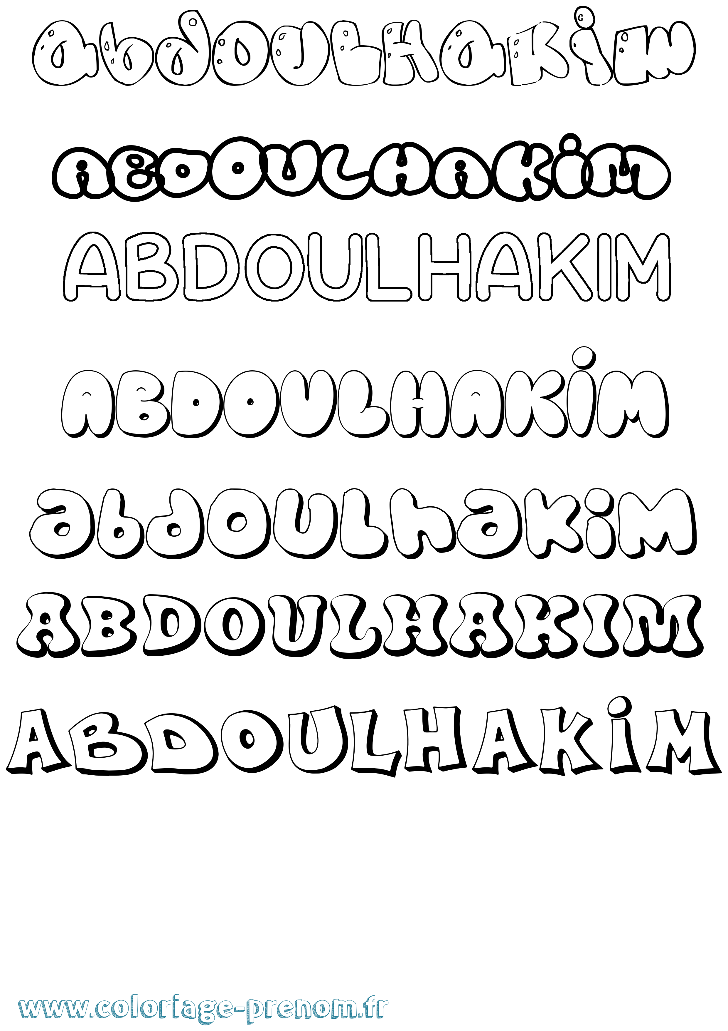 Coloriage prénom Abdoulhakim Bubble