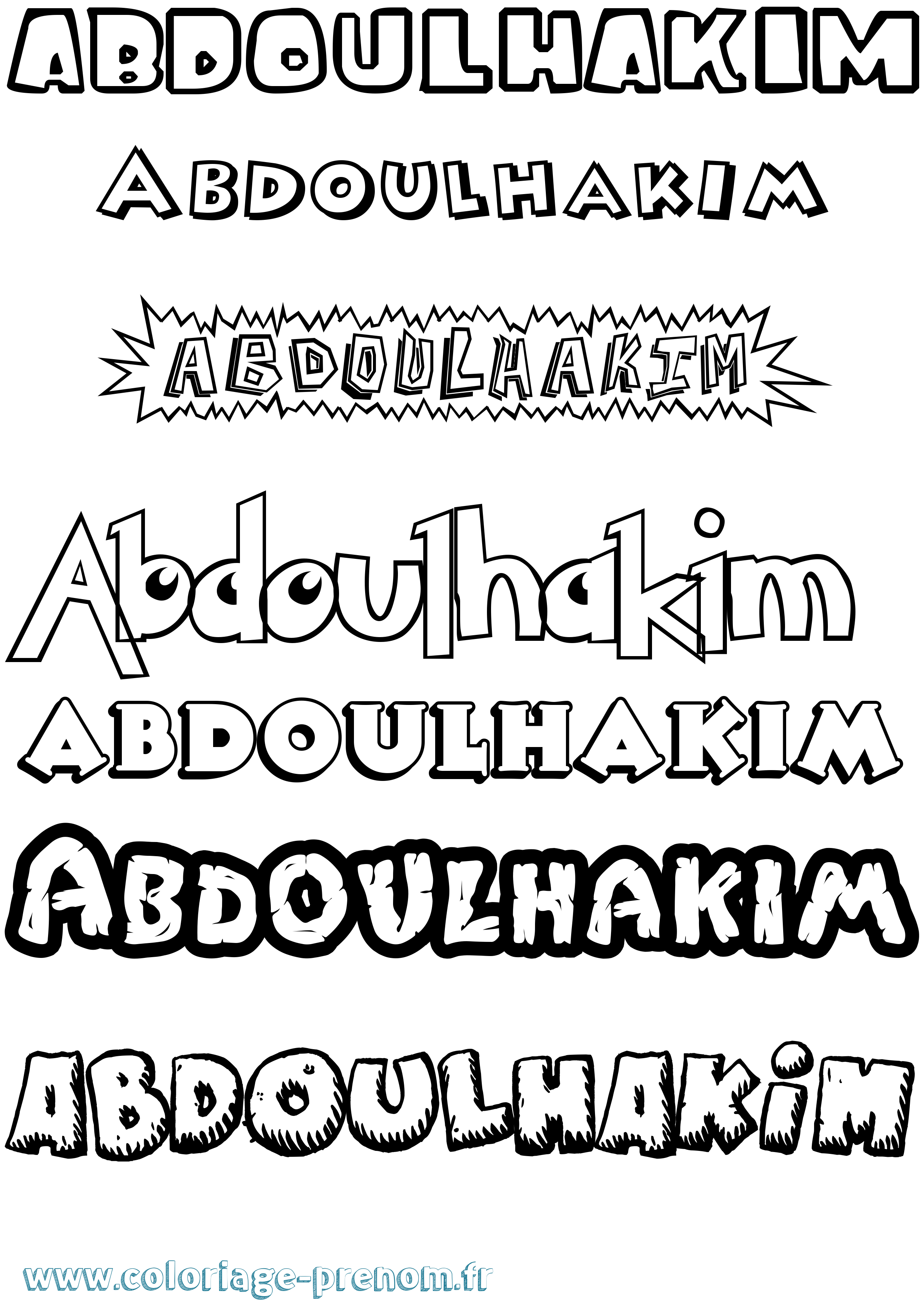 Coloriage prénom Abdoulhakim Dessin Animé