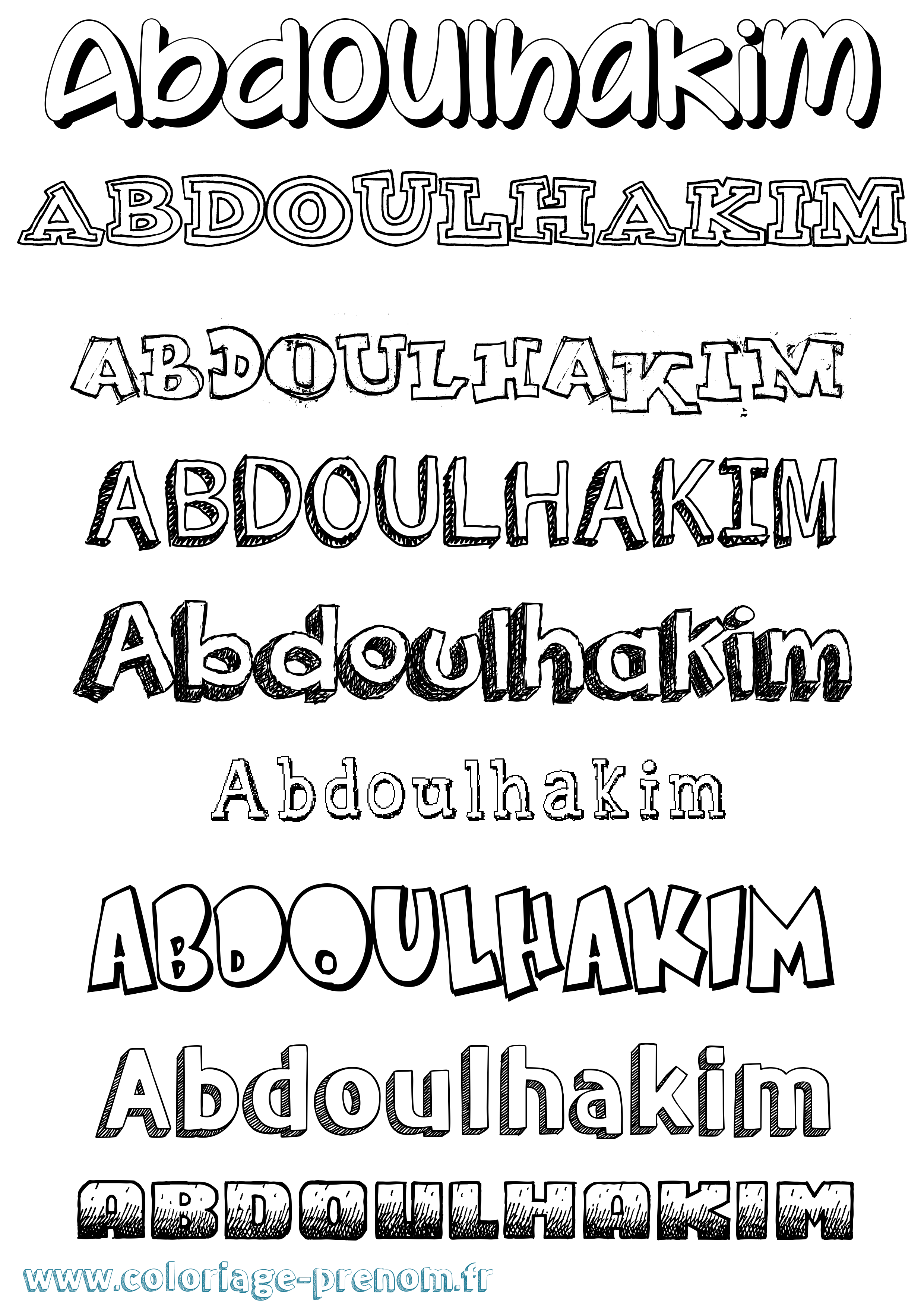 Coloriage prénom Abdoulhakim Dessiné