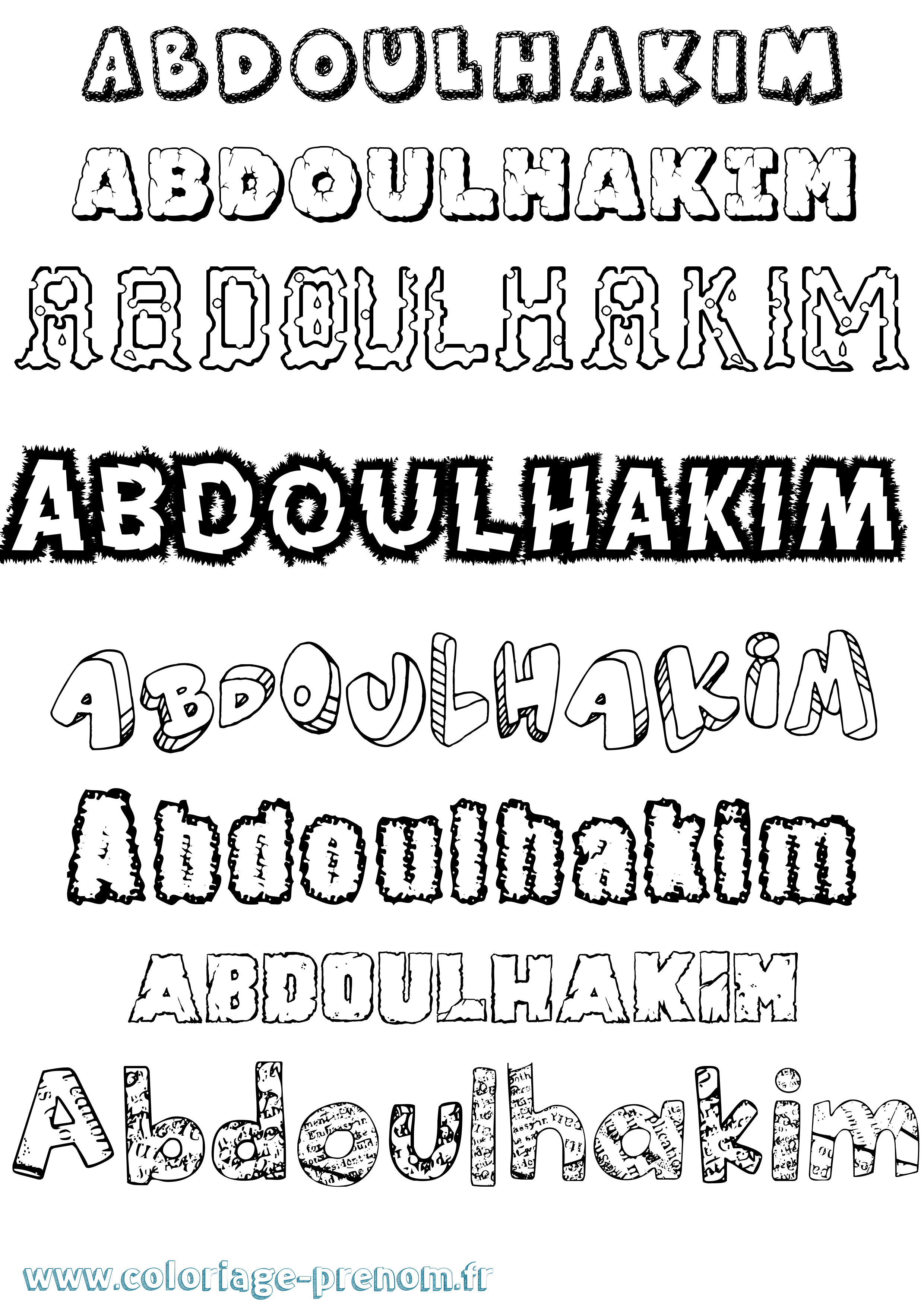 Coloriage prénom Abdoulhakim Destructuré