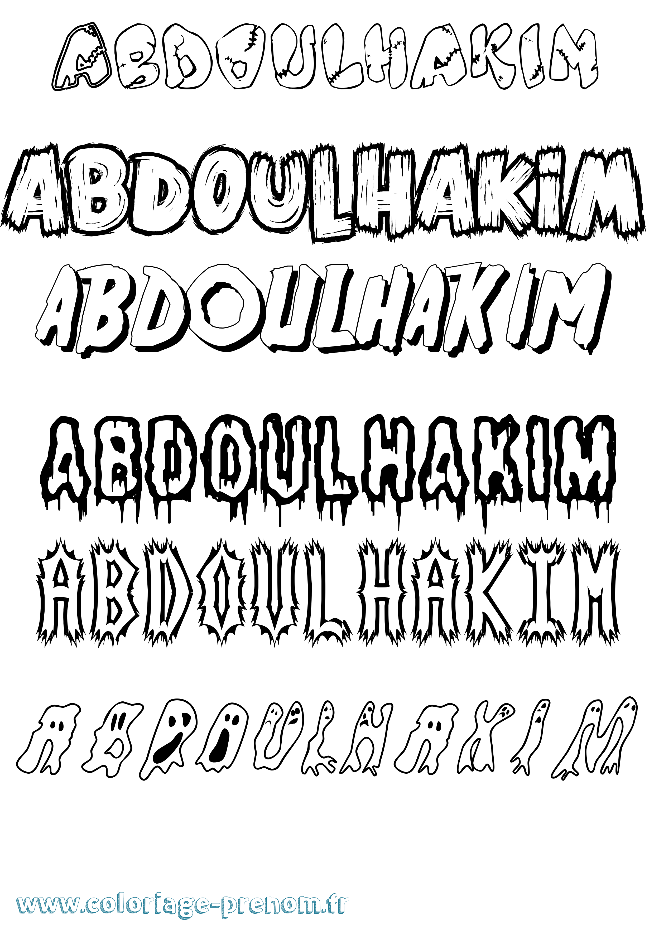 Coloriage prénom Abdoulhakim Frisson