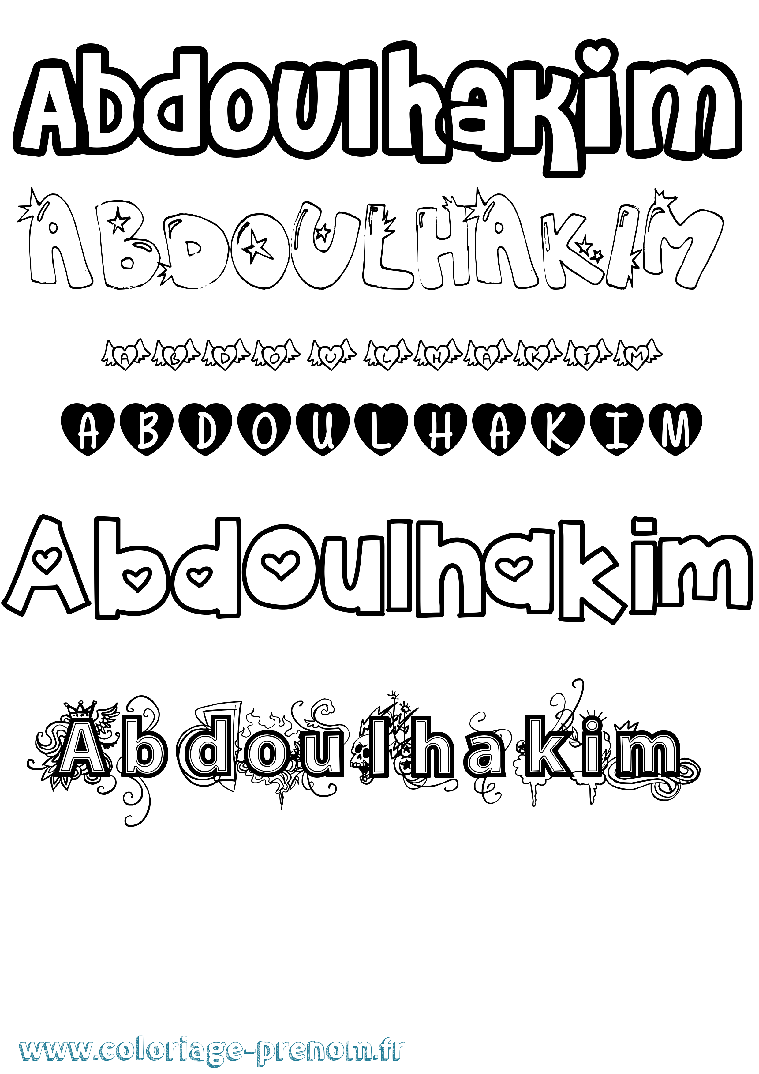 Coloriage prénom Abdoulhakim Girly