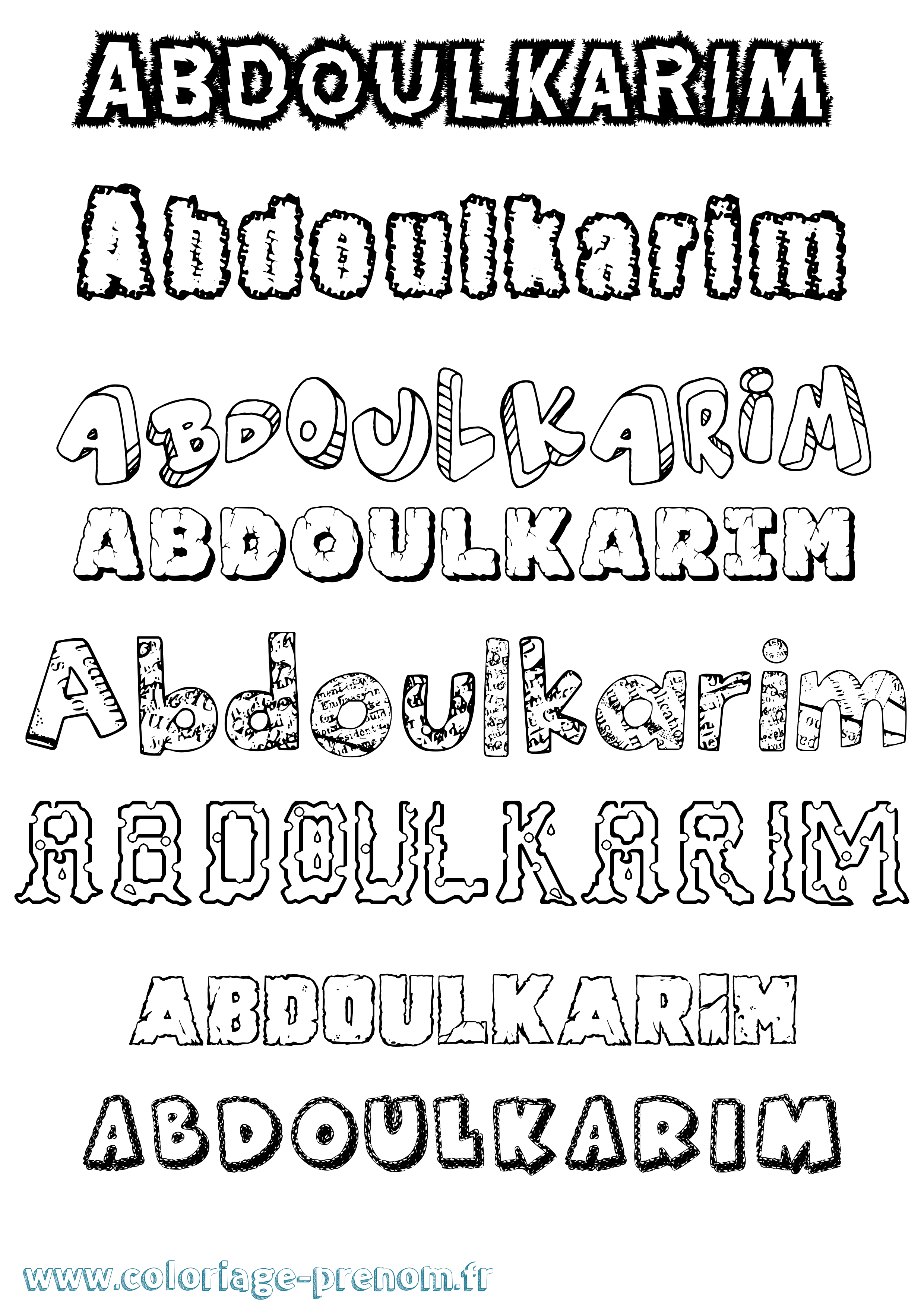 Coloriage prénom Abdoulkarim Destructuré