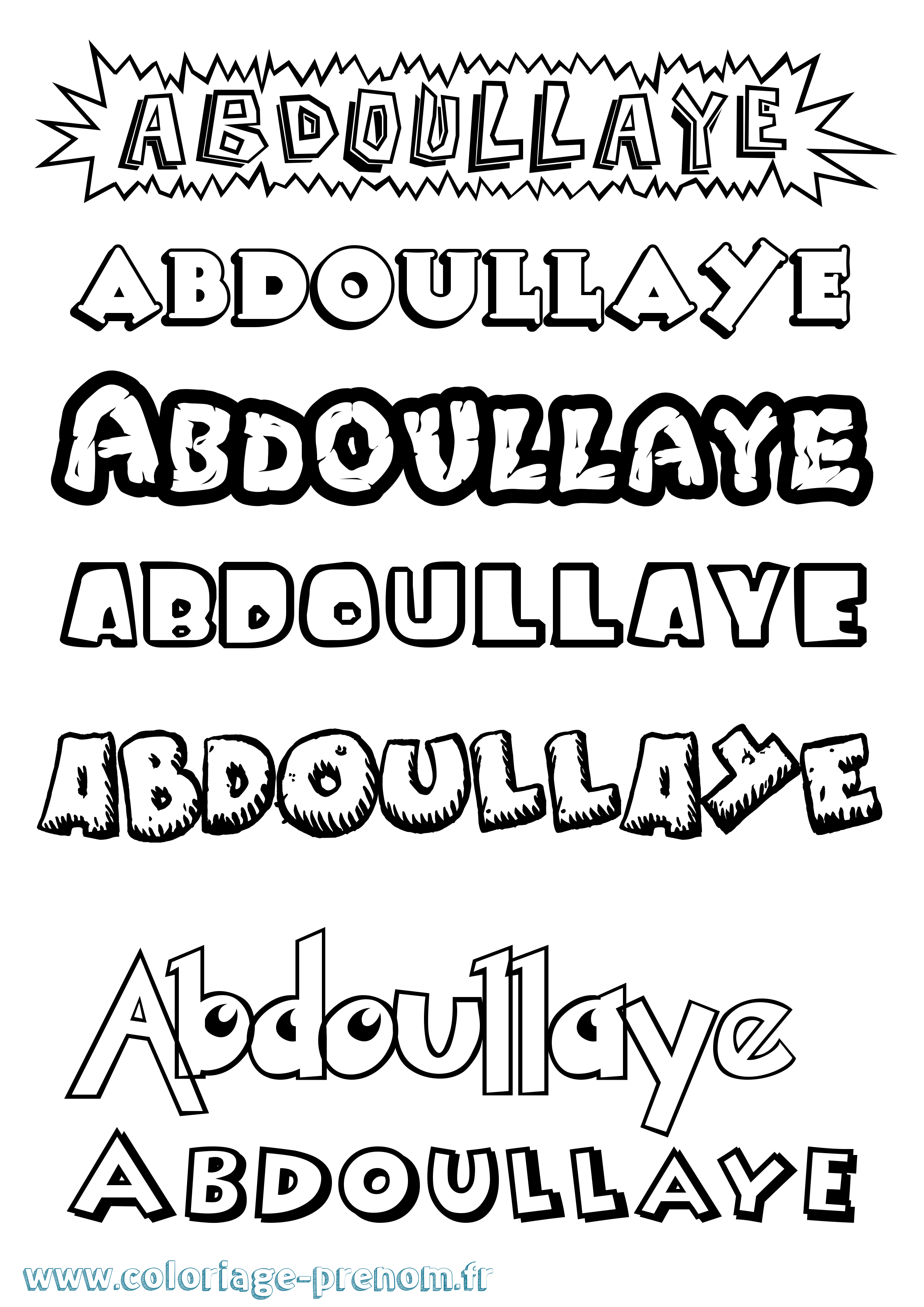 Coloriage Abdoullaye Dessin Animé Coloriage prénom Abdoullaye Dessin Animé