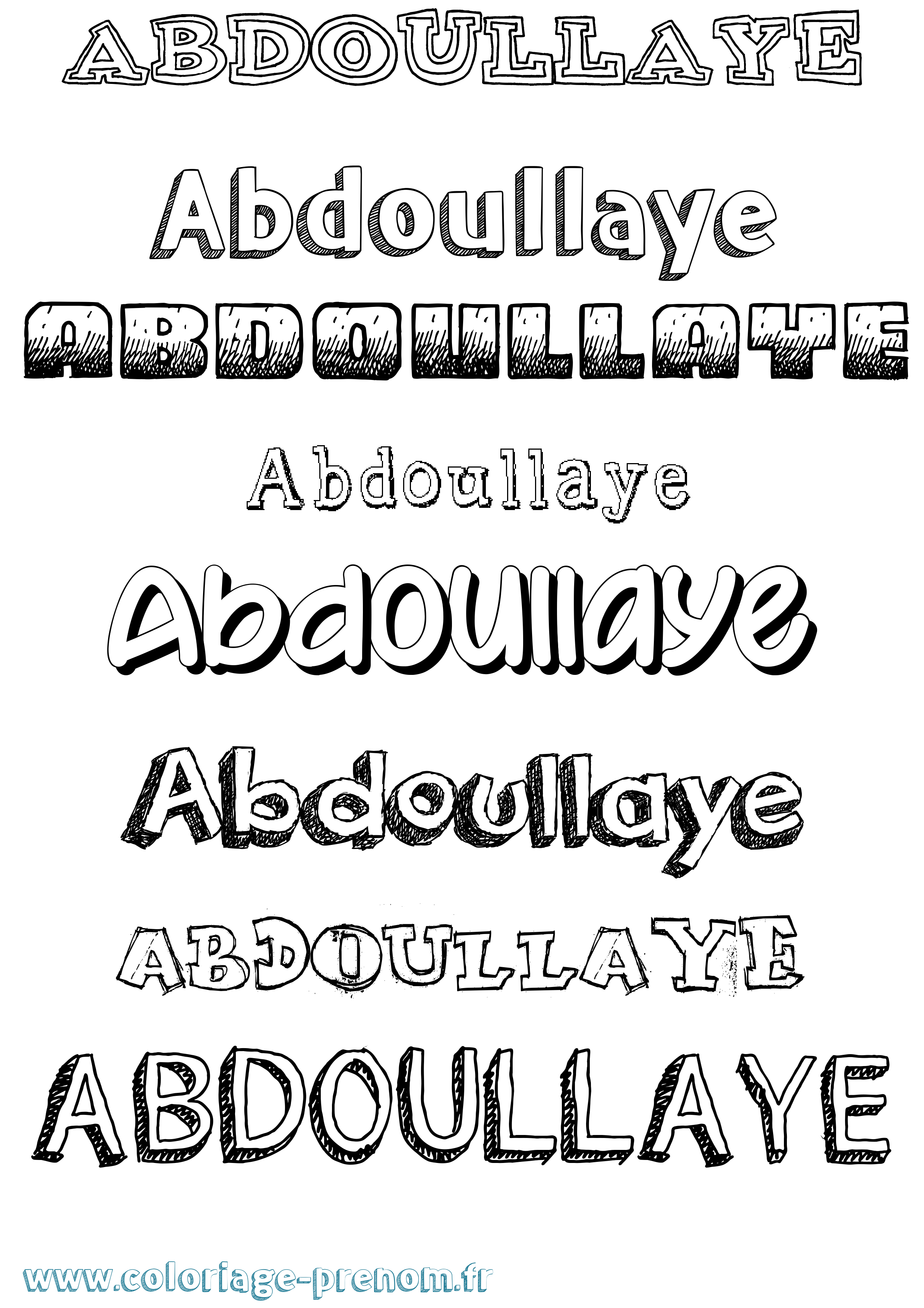 Coloriage Abdoullaye Dessiné Coloriage prénom Abdoullaye Dessiné