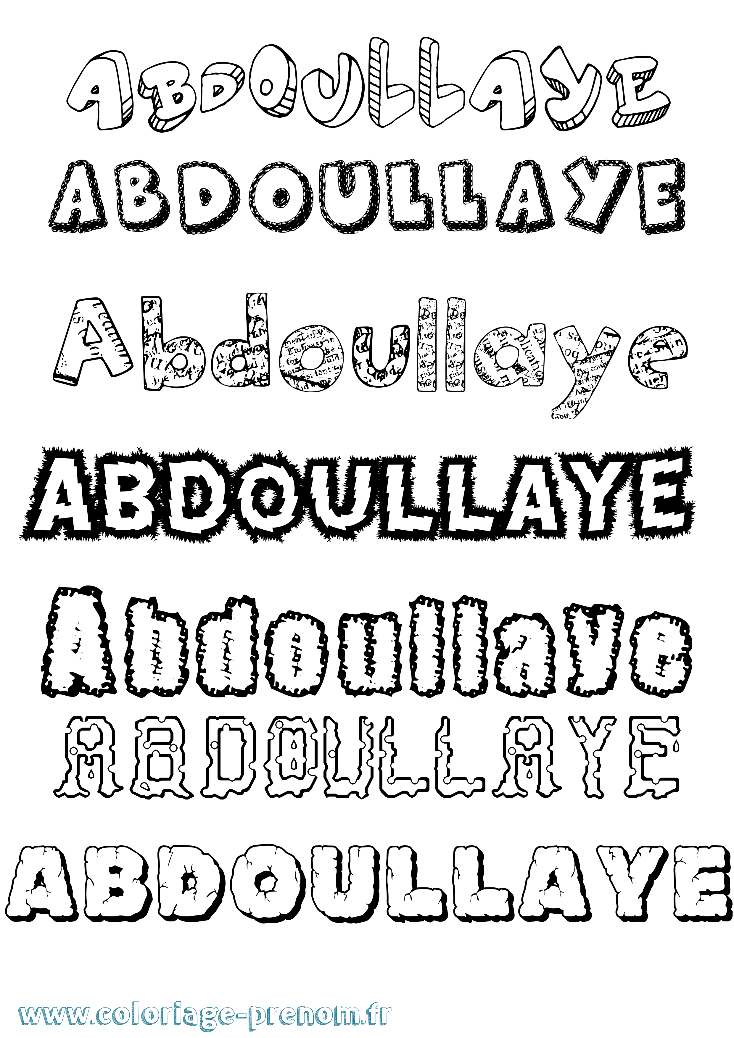 Coloriage Abdoullaye Destructuré Coloriage prénom Abdoullaye Destructuré