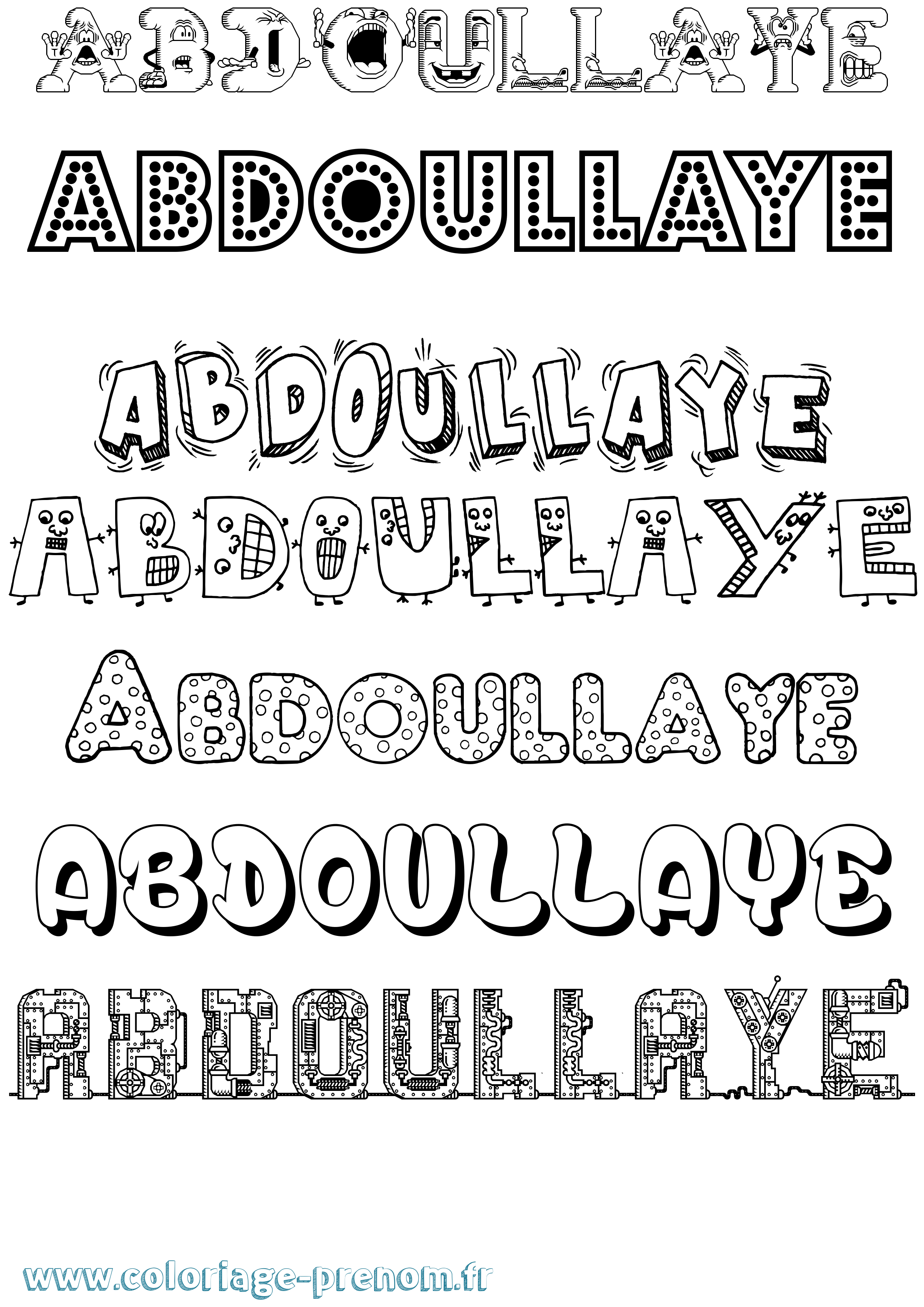 Coloriage Abdoullaye Fun Coloriage prénom Abdoullaye Fun