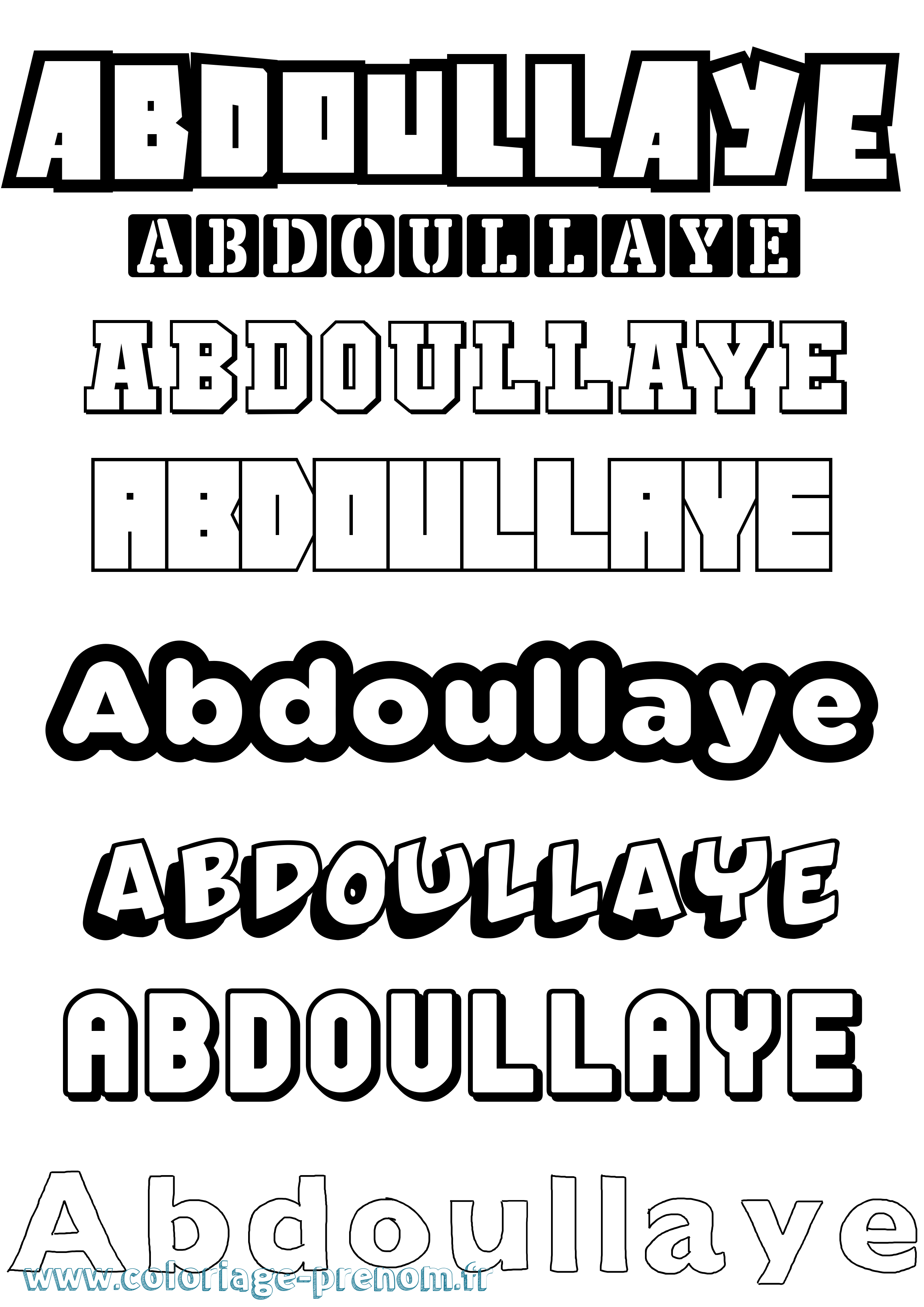 Coloriage Abdoullaye Simple Coloriage prénom Abdoullaye Simple