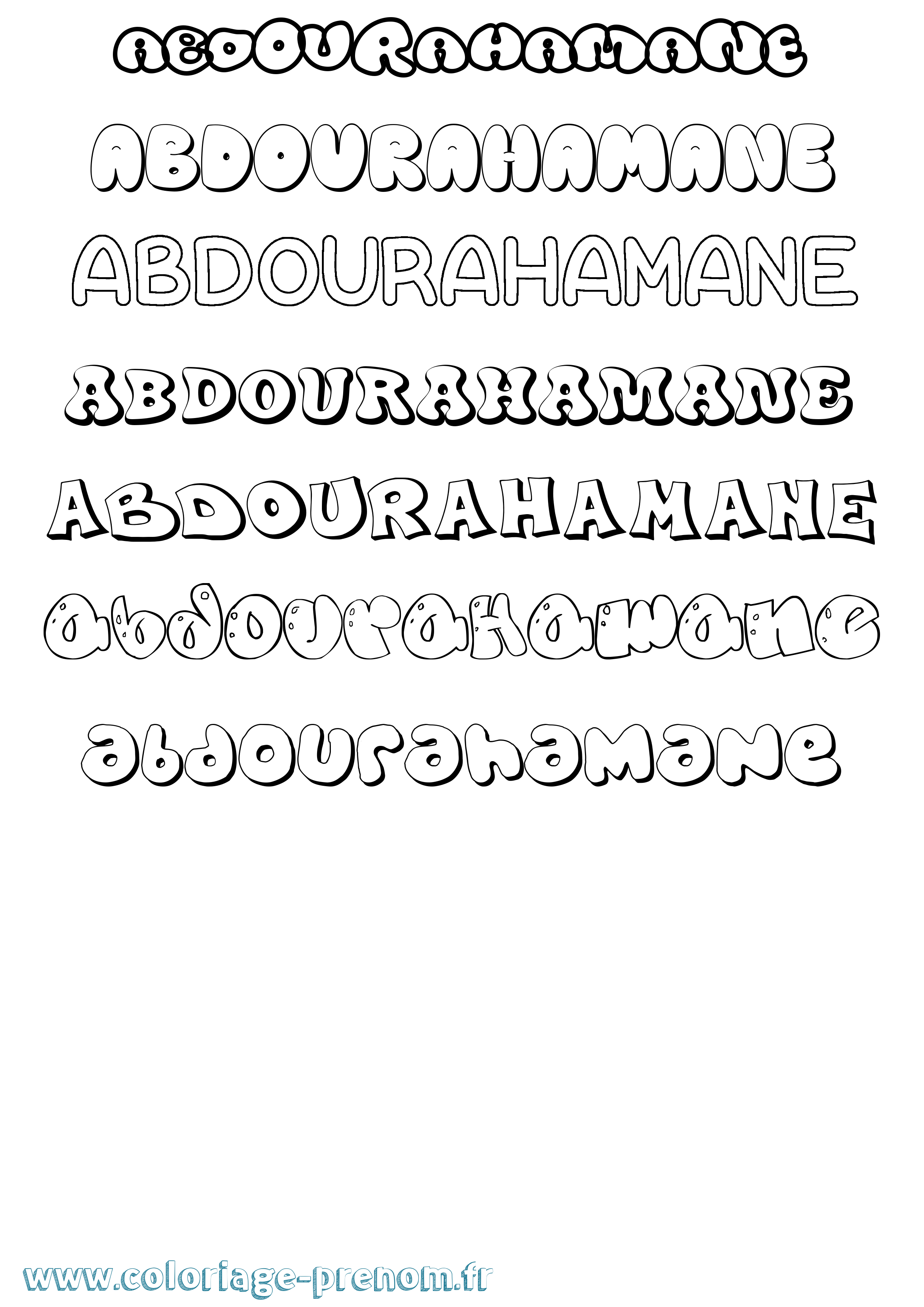 Coloriage Abdourahamane Bubble Coloriage prénom Abdourahamane Bubble