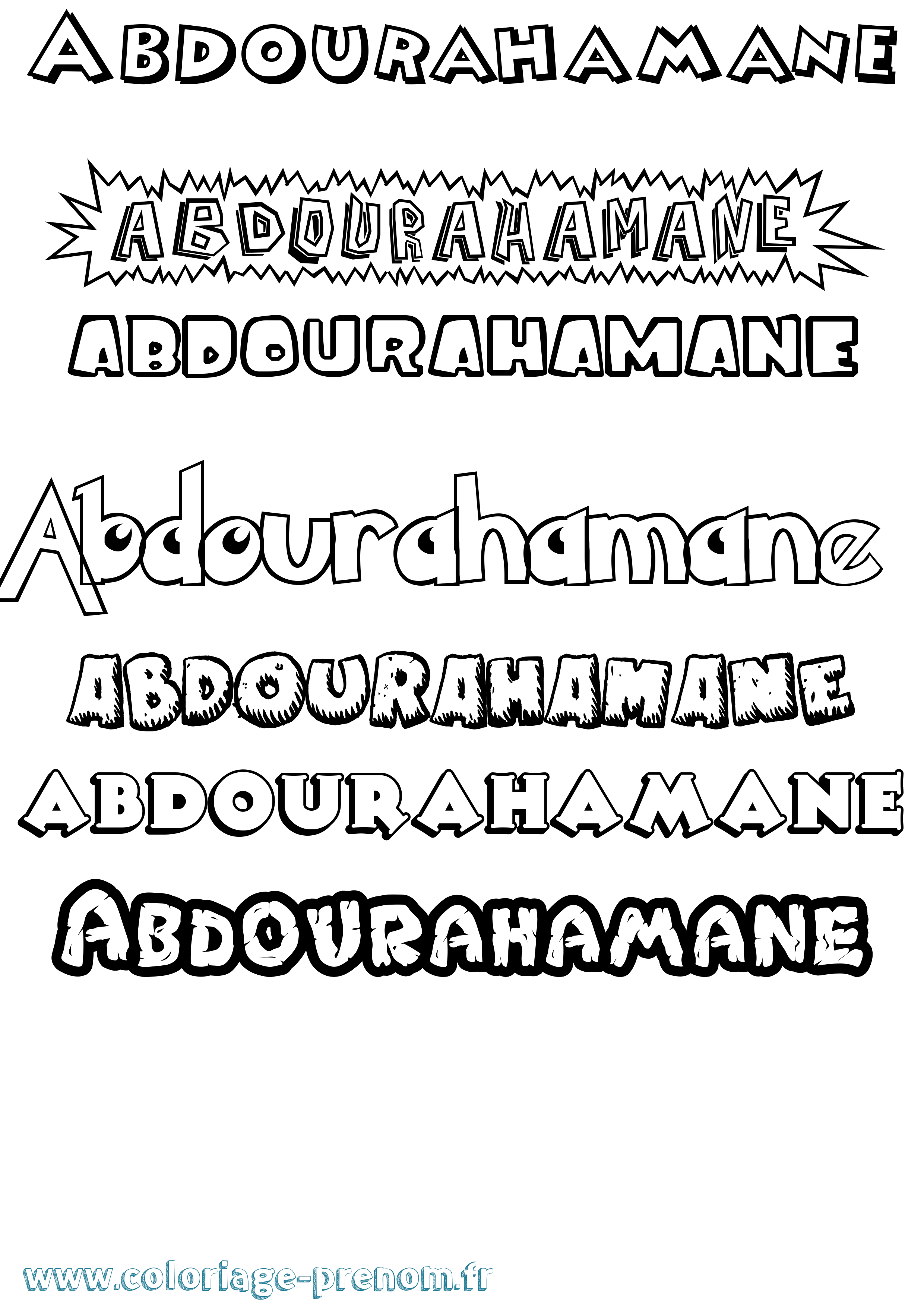 Coloriage prénom Abdourahamane Dessin Animé