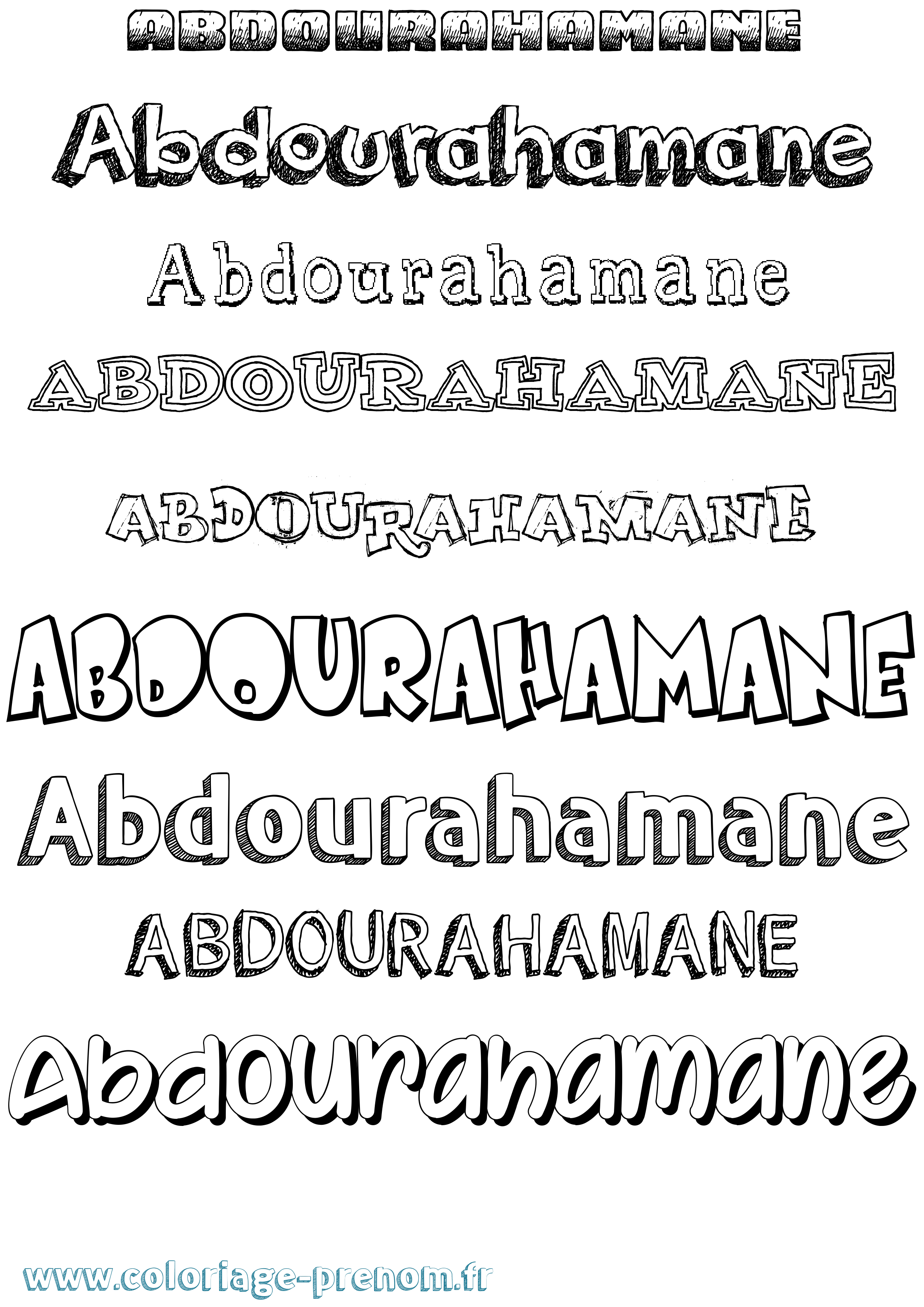 Coloriage Abdourahamane Dessiné Coloriage prénom Abdourahamane Dessiné