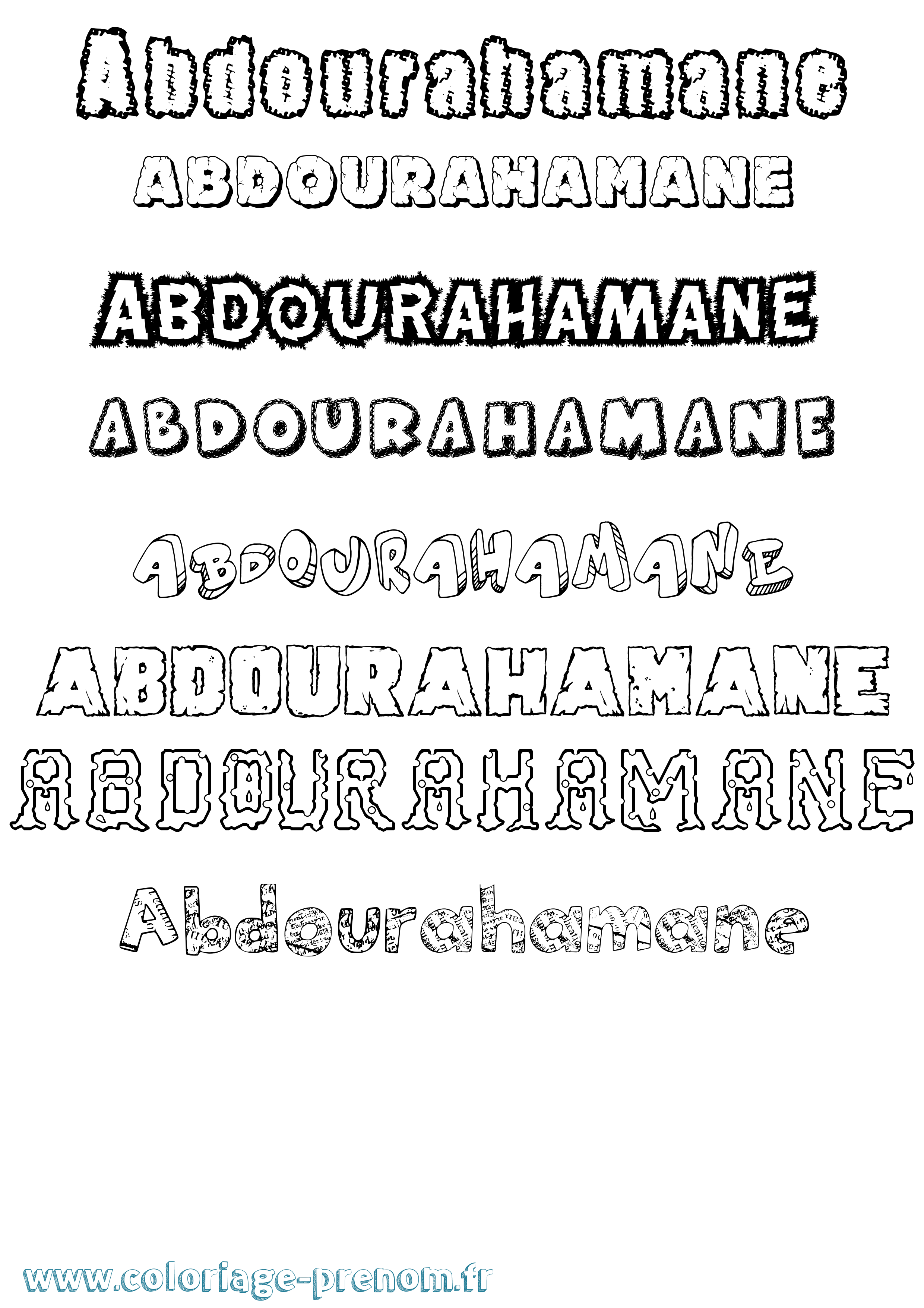 Coloriage prénom Abdourahamane Destructuré