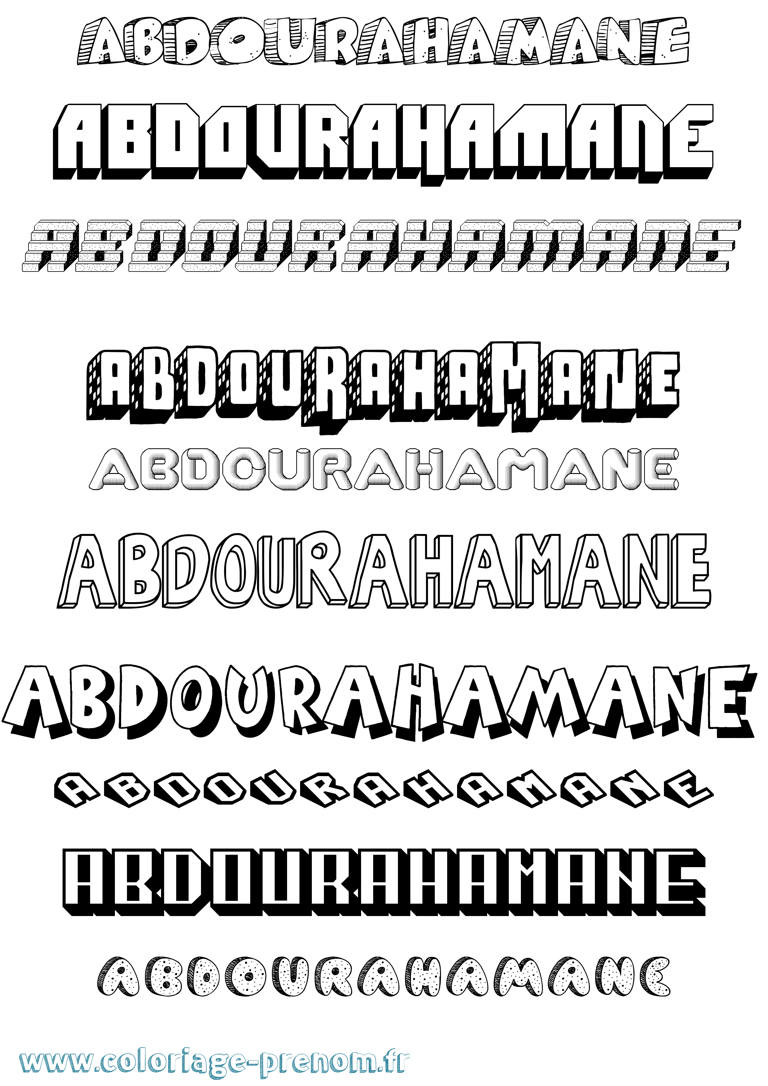 Coloriage Abdourahamane Effet 3D Coloriage prénom Abdourahamane Effet 3D