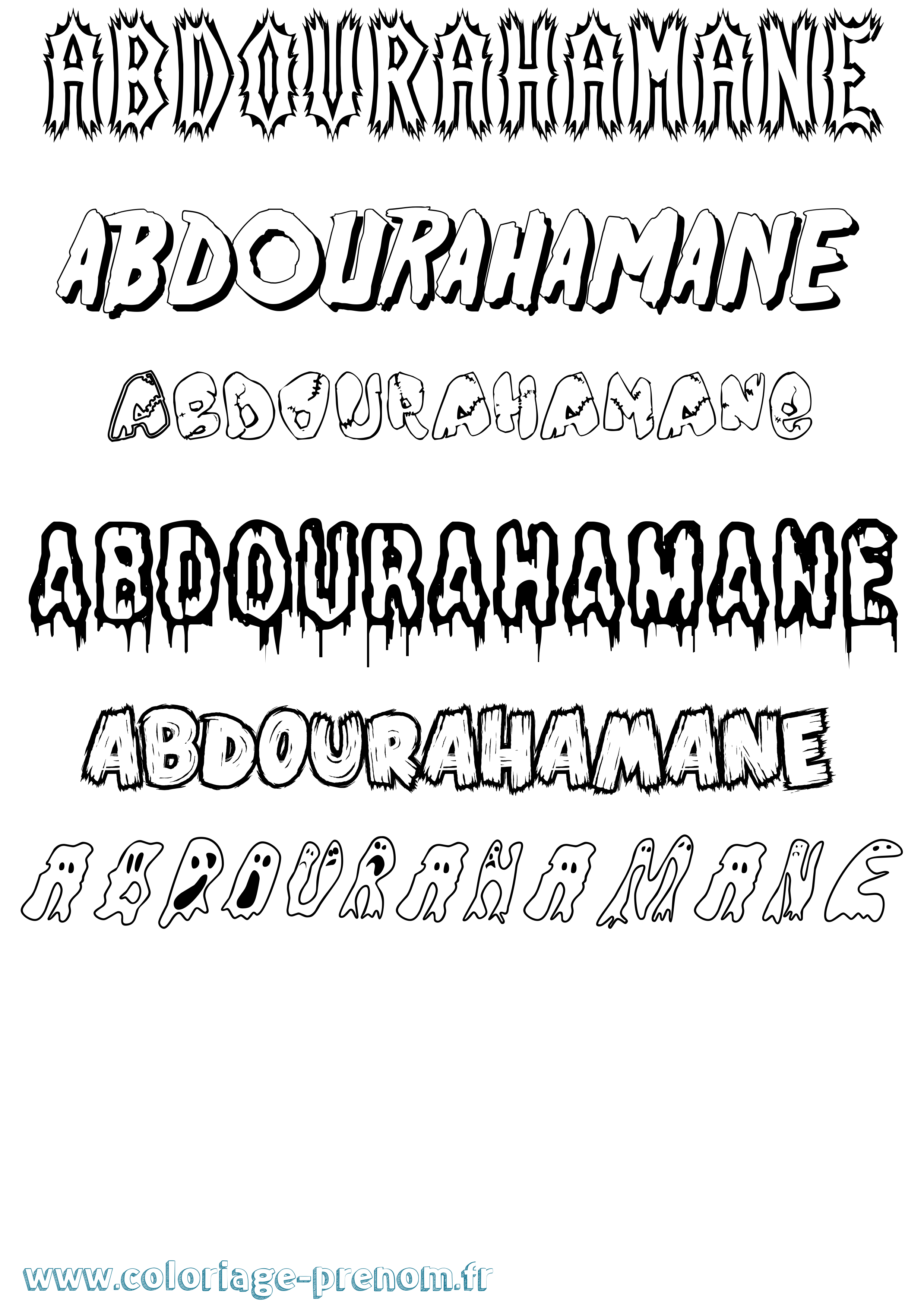 Coloriage Abdourahamane Frisson Coloriage prénom Abdourahamane Frisson