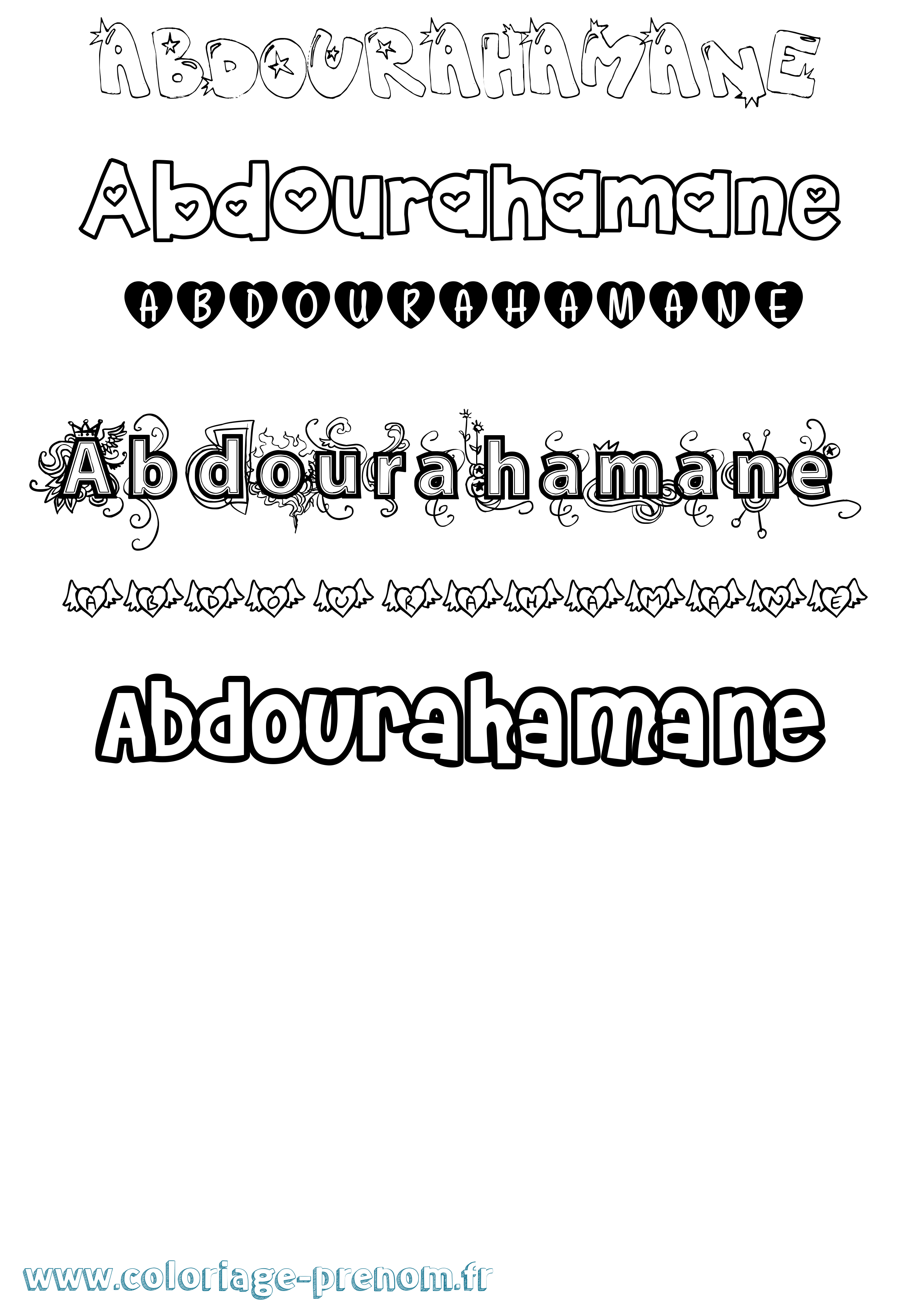 Coloriage Abdourahamane Girly Coloriage prénom Abdourahamane Girly
